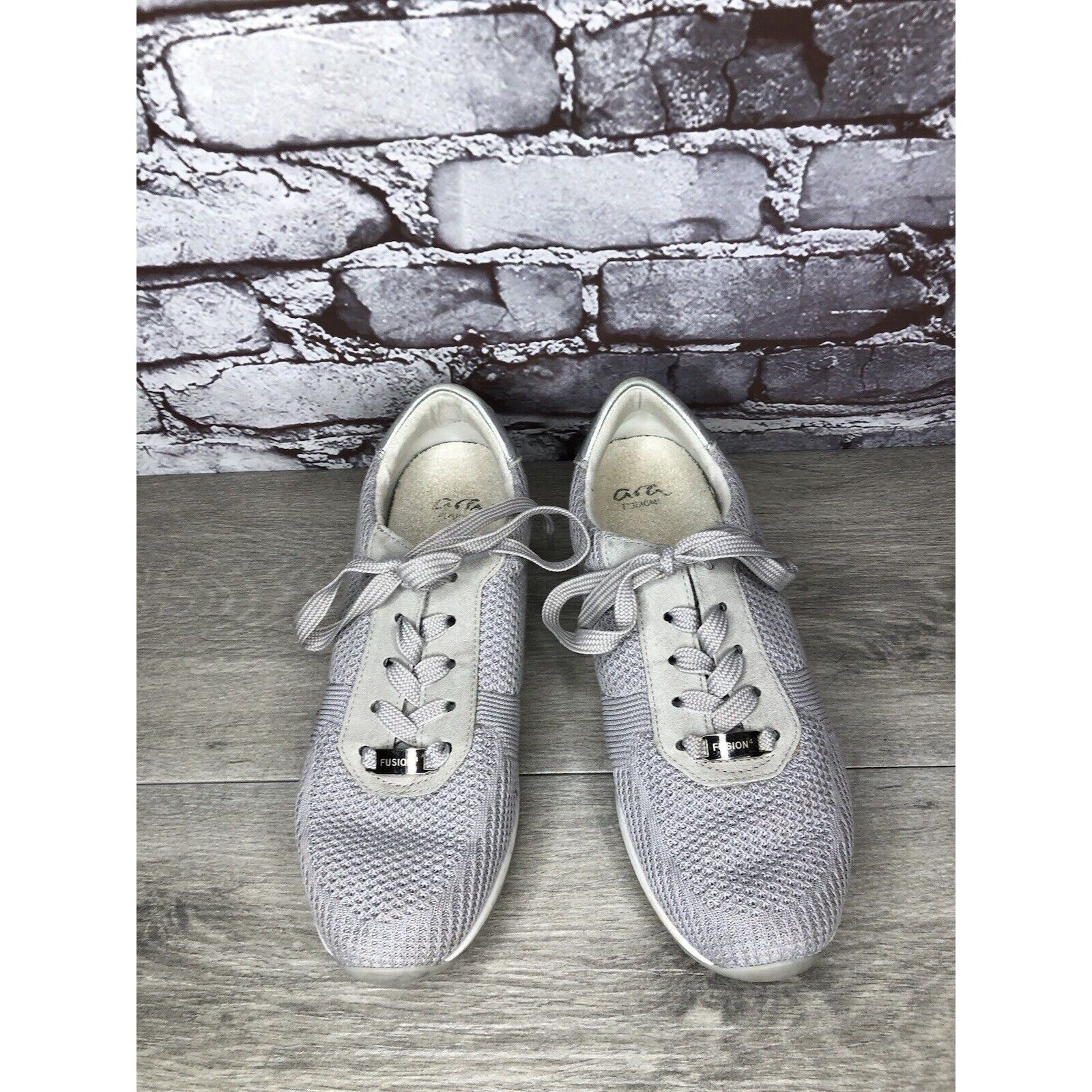 Other Ara Light Gray Knit Fabric Lace Up Casual Sneakers Women Sz Size US 9.5 / IT 39.5 - 13 Thumbnail