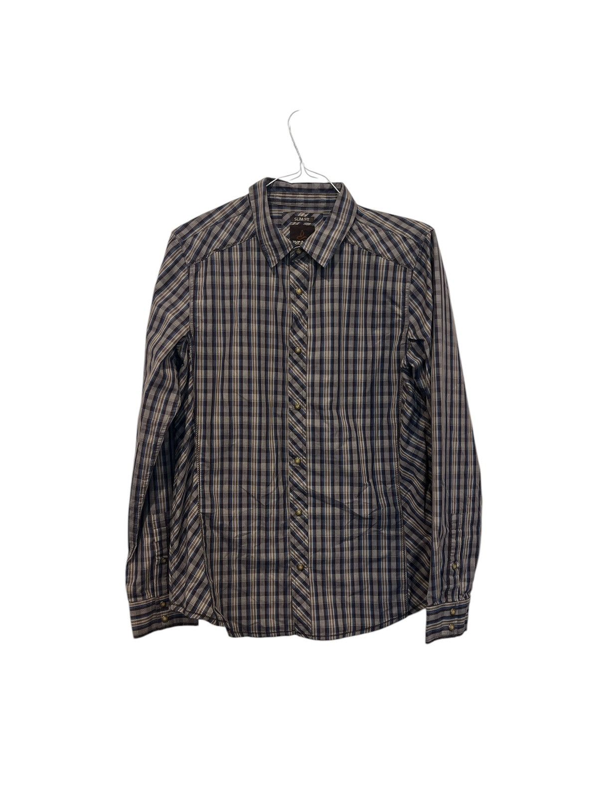Prana Prana Men’s Slim Fit Large Brown Plaid Pearl Snap LS Shirt Size US L / EU 52-54 / 3 - 1 Thumbnail