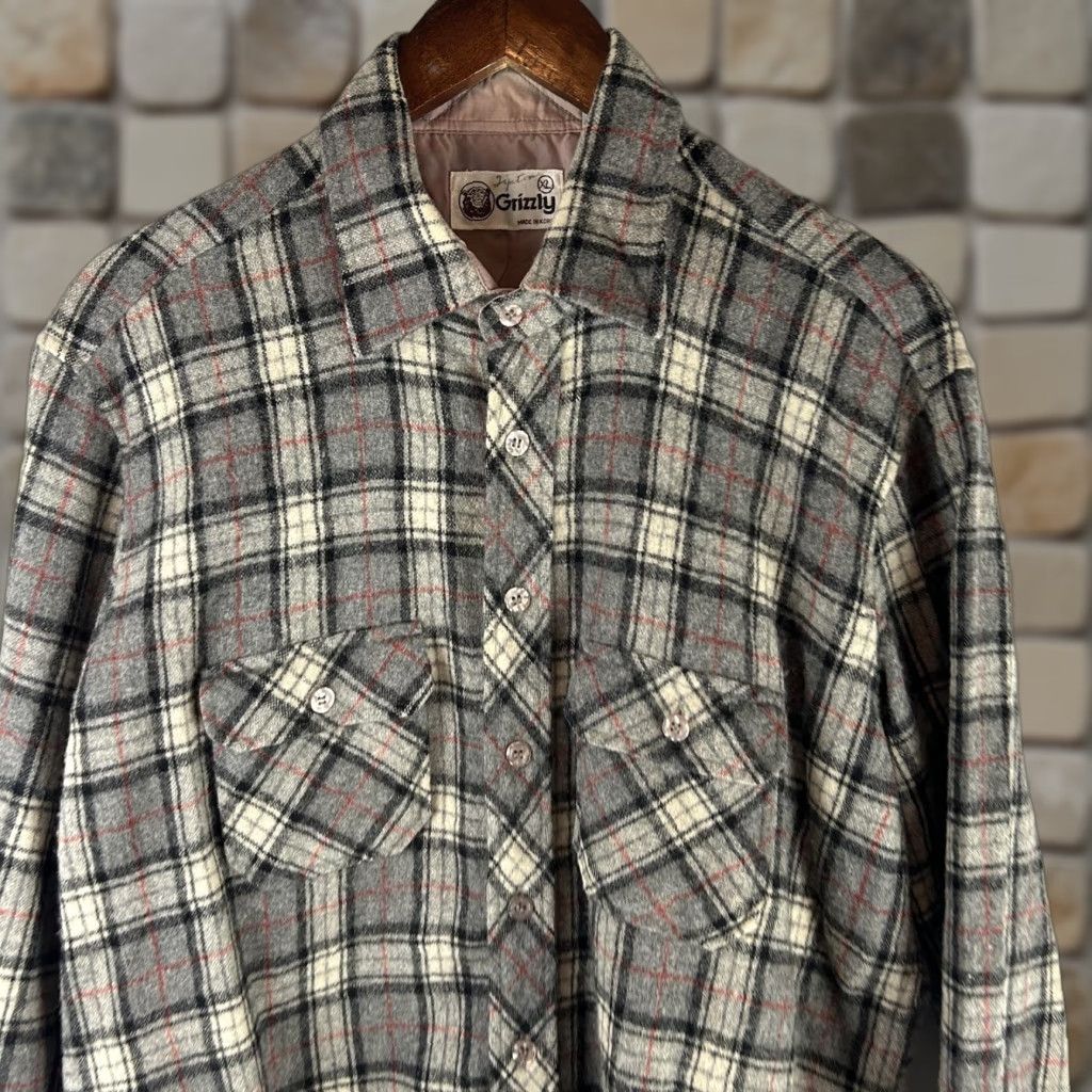 Vintage **Vintage Grizzly 80s Wool Flannel Shirt Mens XL Gray Plaid** User: Vintage Grizzly 80s Wool Flannel Shirt Mens XL Gray Plaid Size US XL / EU 56 / 4 - 1 Thumbnail