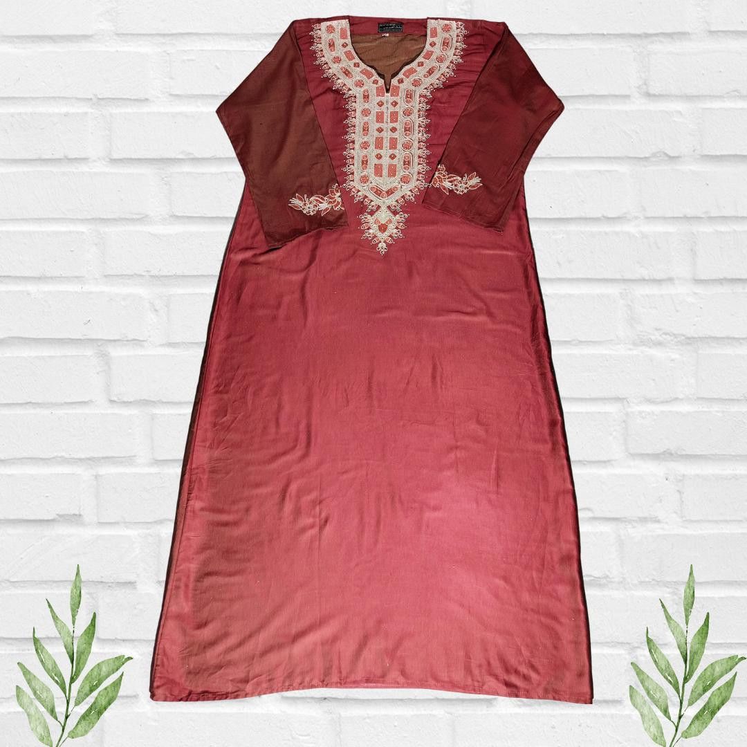 Designer Vintage Style Embroidered Kaftan Cotton Dress Size M Size M / US 6-8 / IT 42-44 - 4 Thumbnail