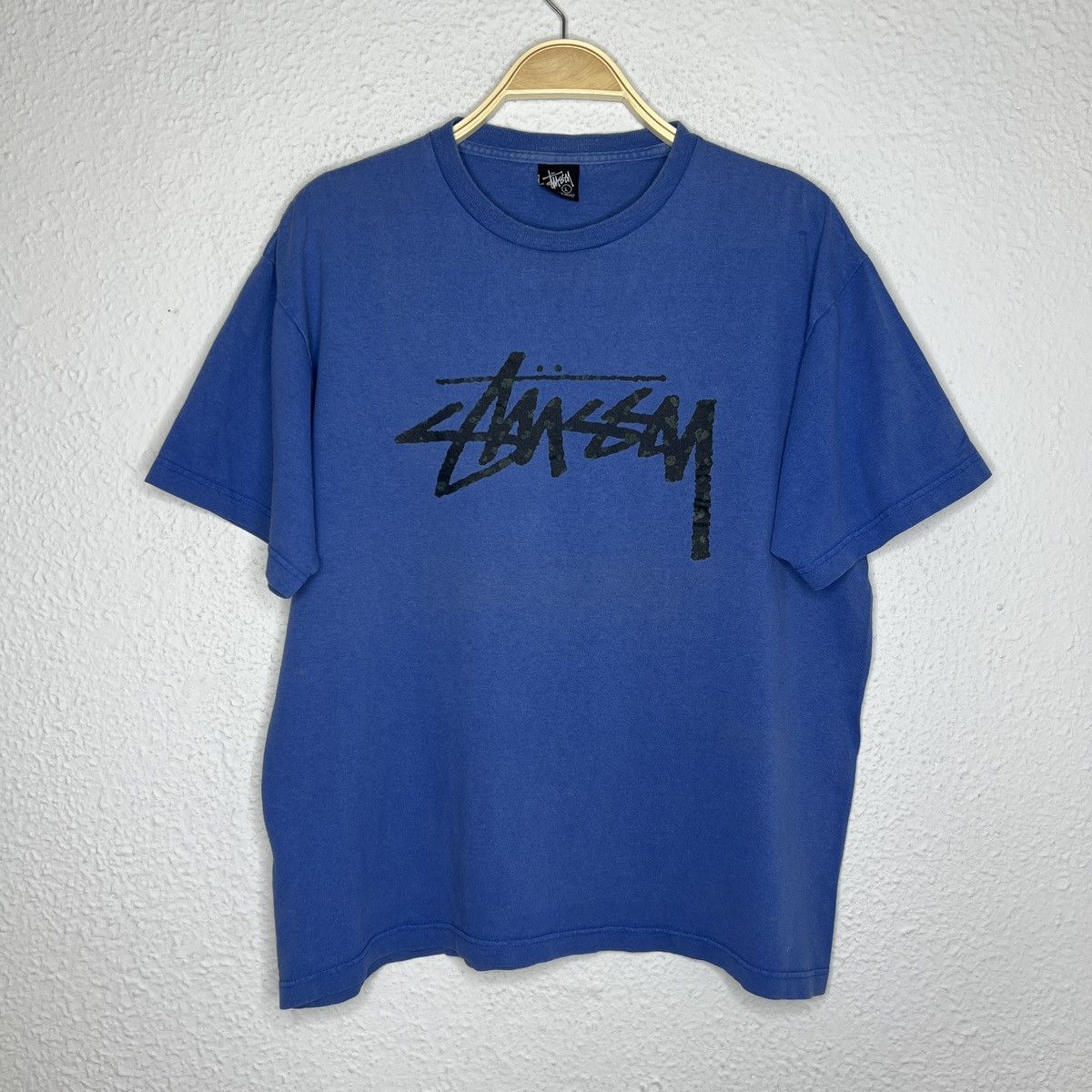 Stussy Vintage Stussy Tshirt Tee Blue Spellout Big Logo 90s Y2K Size US L / EU 52-54 / 3 - 1 Thumbnail