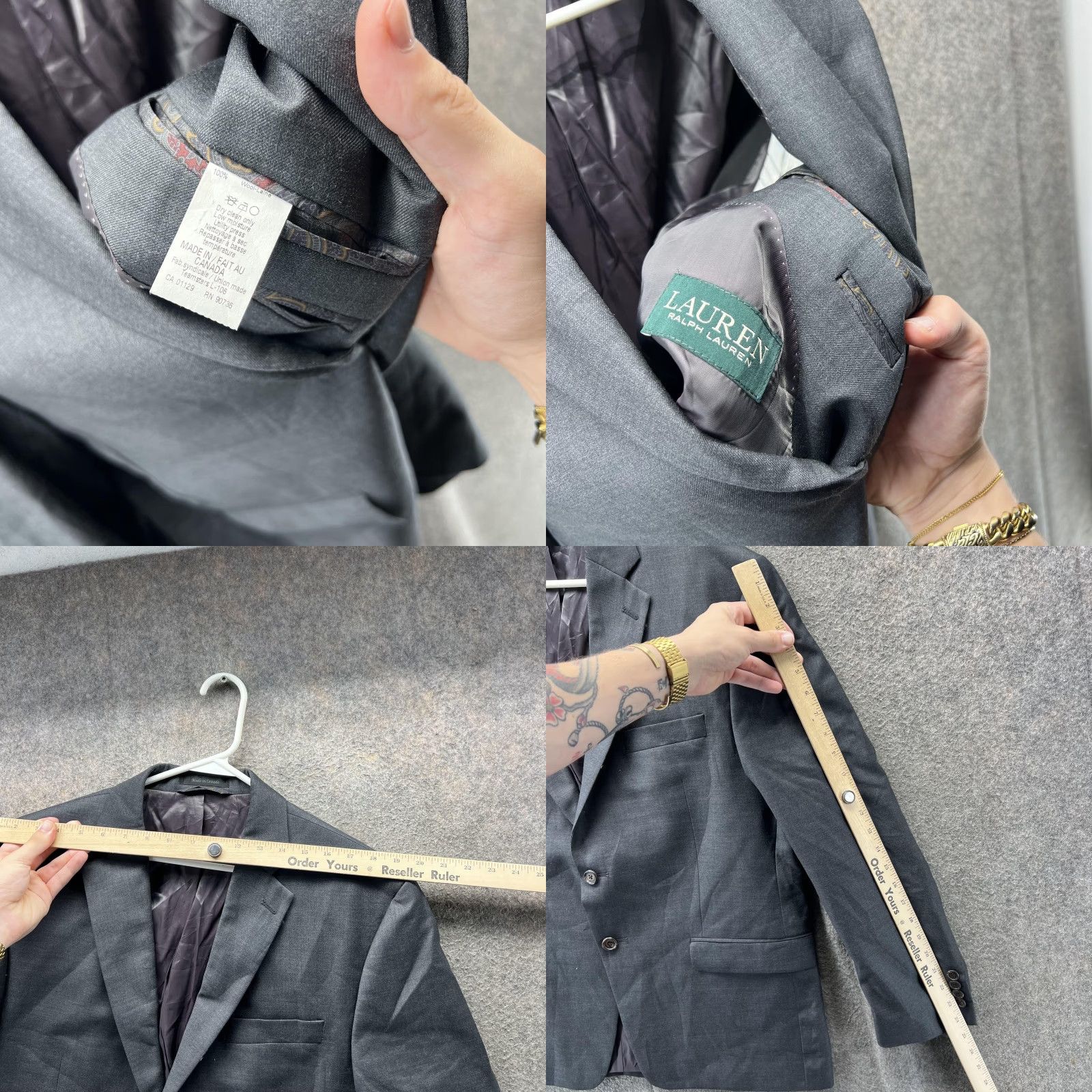 Ralph Lauren Lauren Ralph Lauren Blazer Mens 44S Gray Wool Sport Coat Two Button Jacket Shirt? Size 44R - 8 Thumbnail
