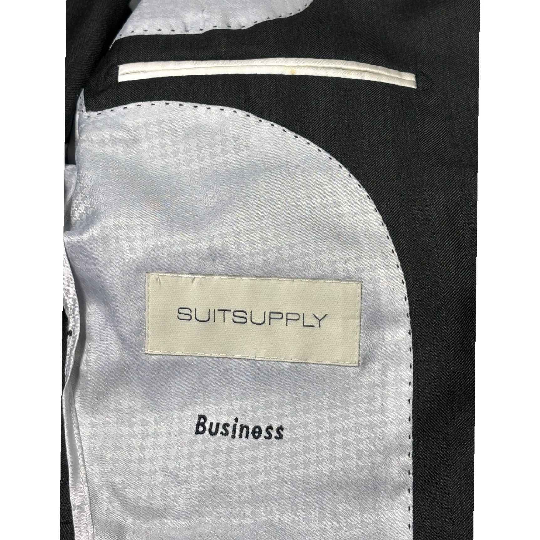Suitsupply Suitsupply La Spalla Drago Super 130s Wool Blazer Jacket Grey Herringbone 34R Size 34R - 6 Thumbnail