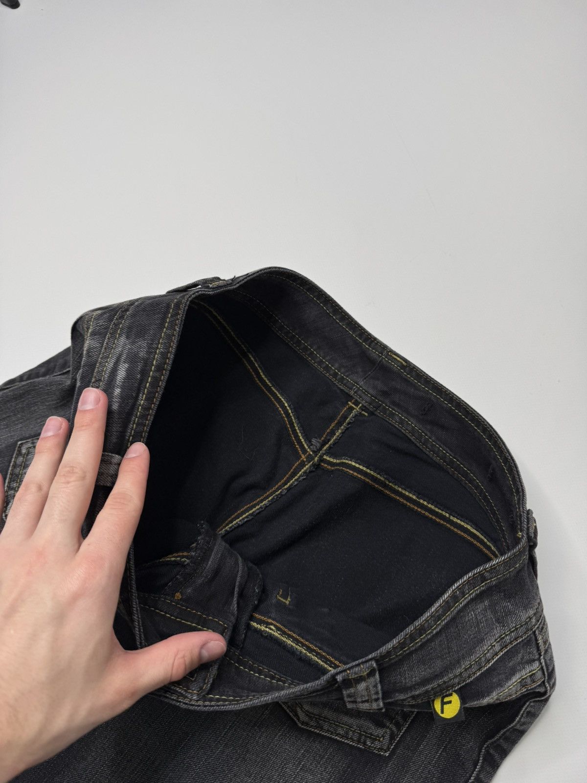 Vintage Vintage avant garde black flared jeans bootcut swag sk8 drip Size 32" / US 10 / IT 46 - 5 Thumbnail