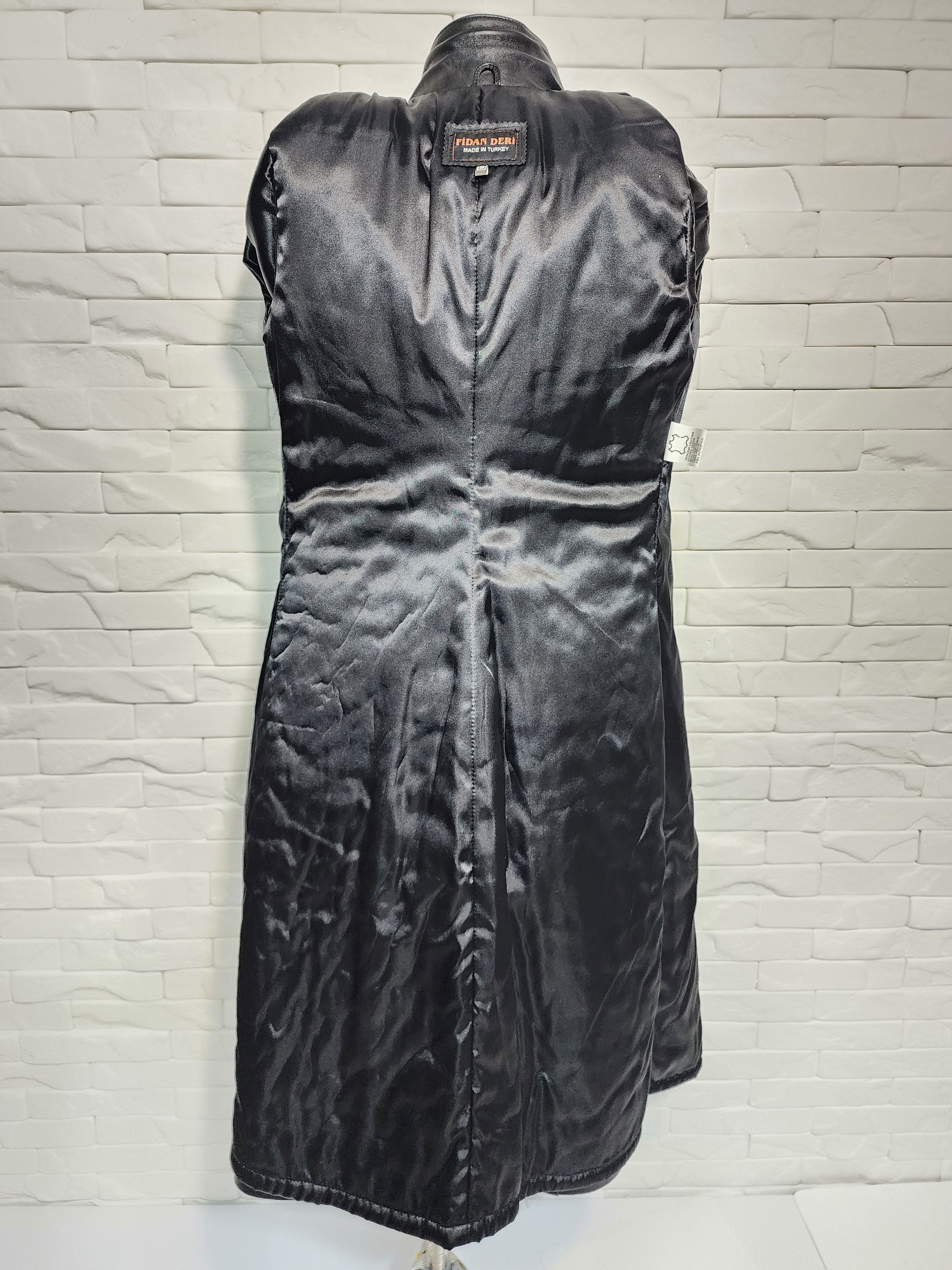 Genuine Leather Black Genuine Leather Long Jacket: Elegant Women's Coat Size S / US 4 / IT 40 - 8 Thumbnail