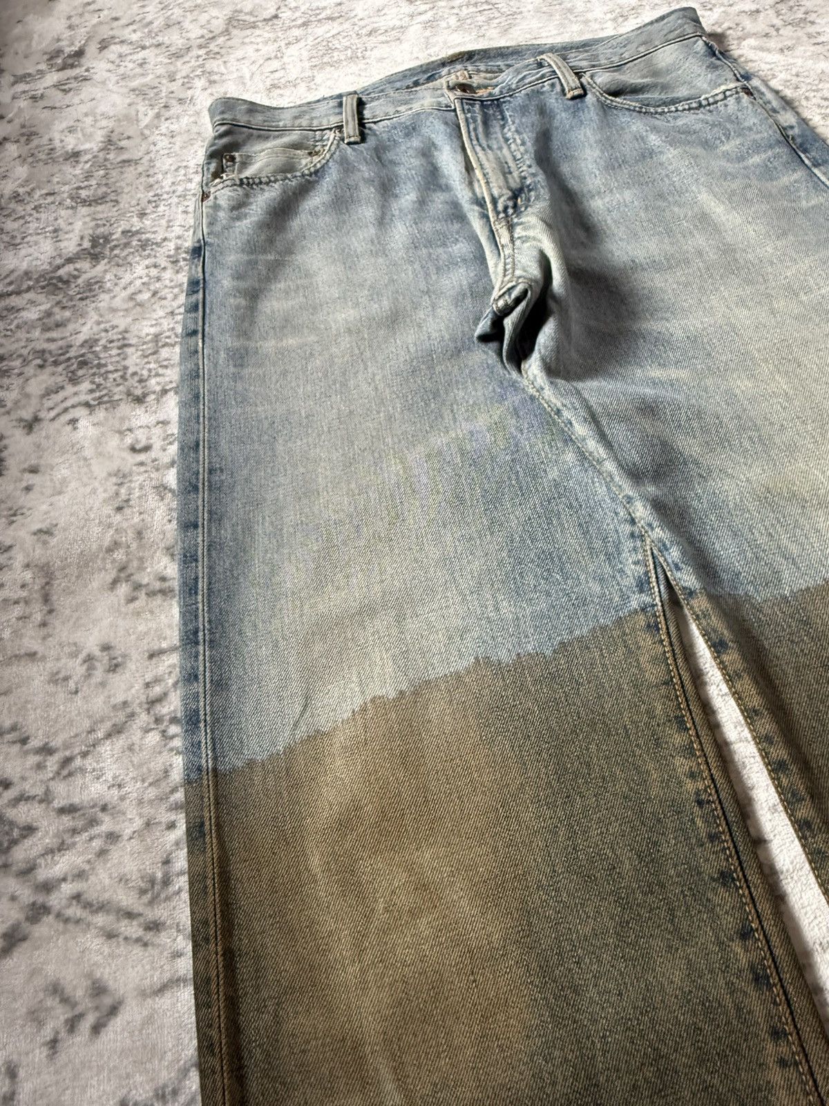Japanese Brand Edwin 505 Trompe L’oeil Earthy Mud Dipped Selvedge Jeans Size US 34 / EU 50 - 10 Thumbnail