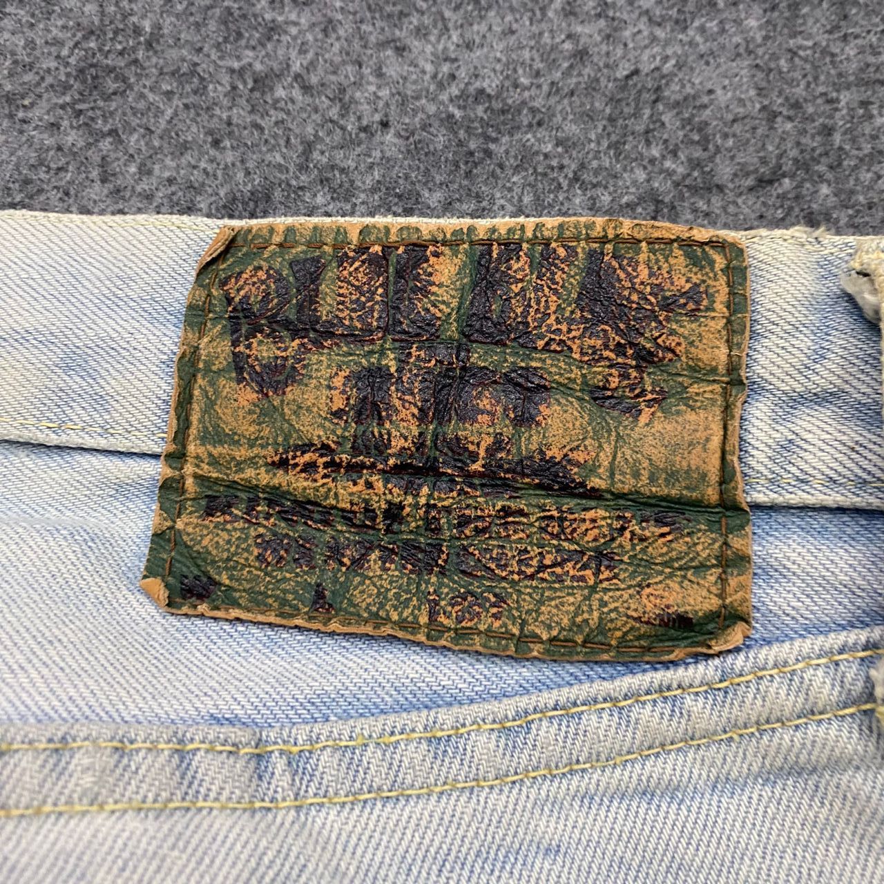 Blue Blue Japan Vintage 90s Blue Blue Japan Selvegde Patchwork Denim Size US 29 - 12 Thumbnail