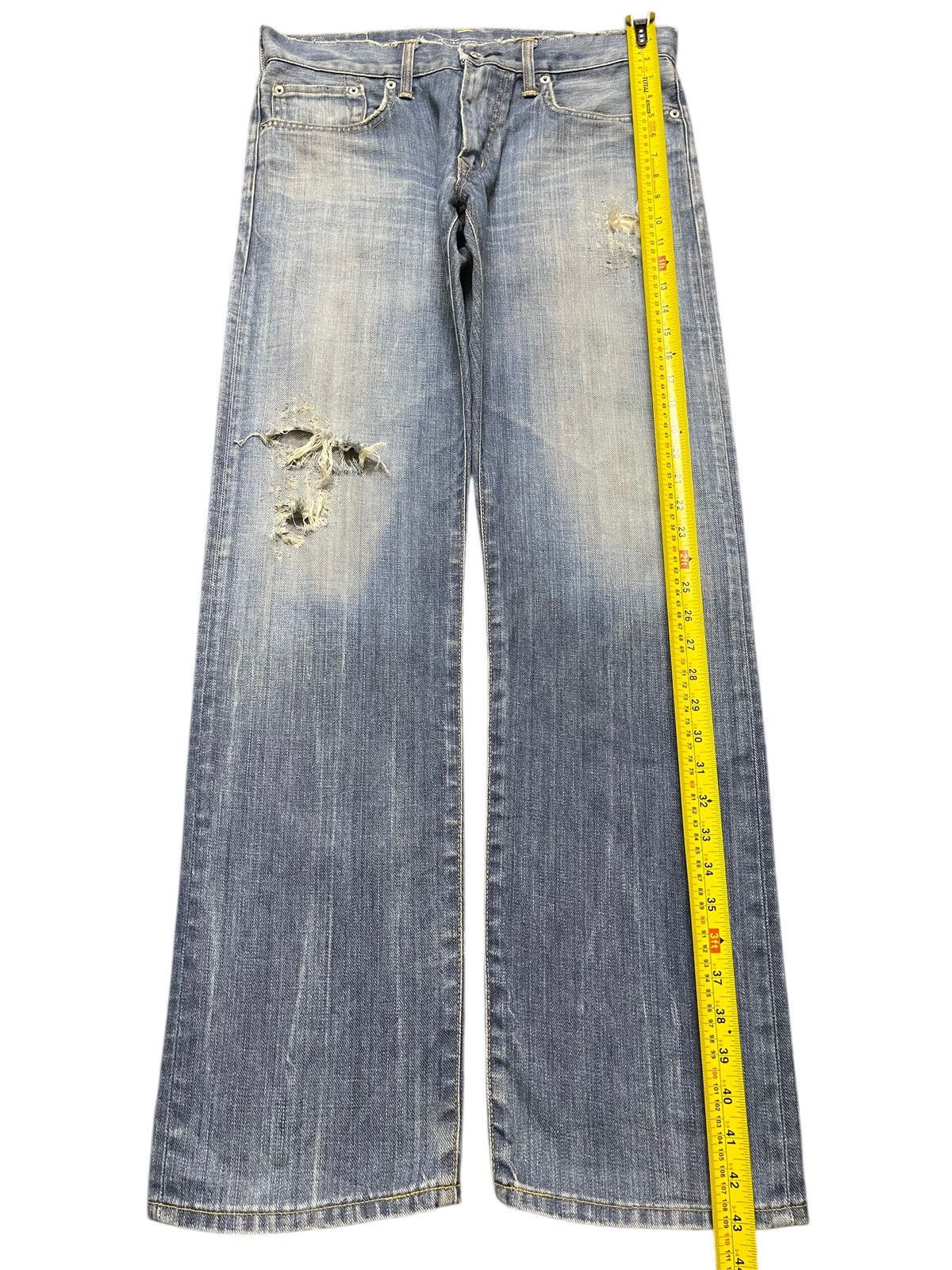 Edwin Vintage Japan Edwin 503 Faded Wash Distressed Loose Jeans Size US 33 - 13 Thumbnail
