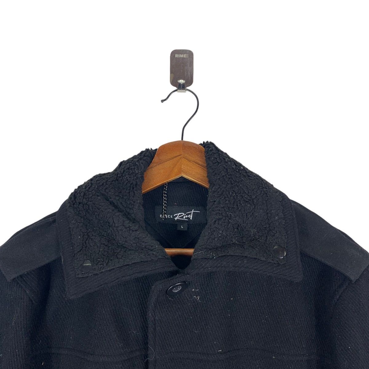 Black Rivet × Vintage Vintage BLACK RIVET Overcoat Heavy Jacket Size US L / EU 52-54 / 3 - 5 Thumbnail