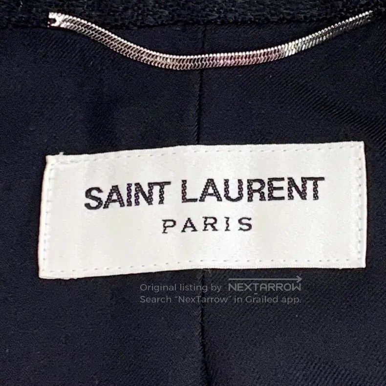 Saint Laurent Paris Saint Laurent Paris Black Collar Single-Breasted Long-Slee Size US L / EU 52-54 / 3 - 5 Thumbnail