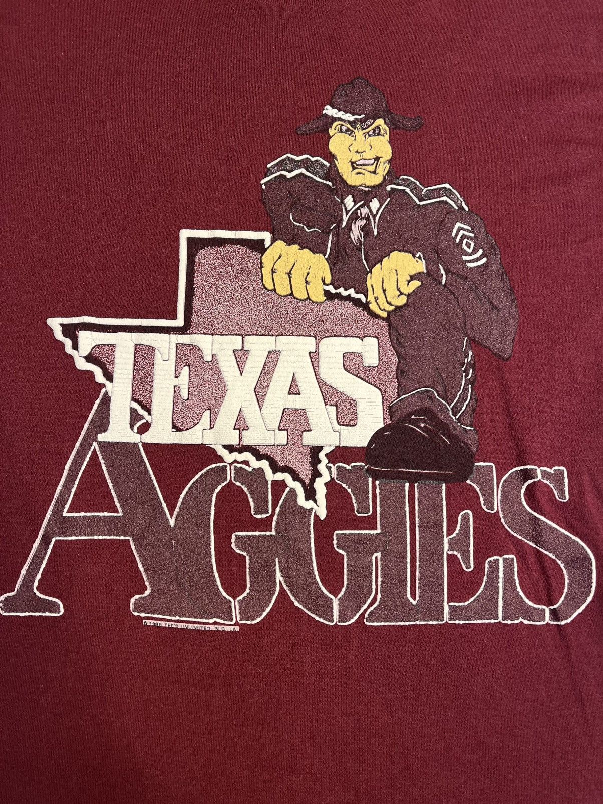 NCAA Vintage 80s Touch Of Gold NCAA Texas A&M Aggies T Shirt Vtg Size US M / EU 48-50 / 2 - 2 Thumbnail