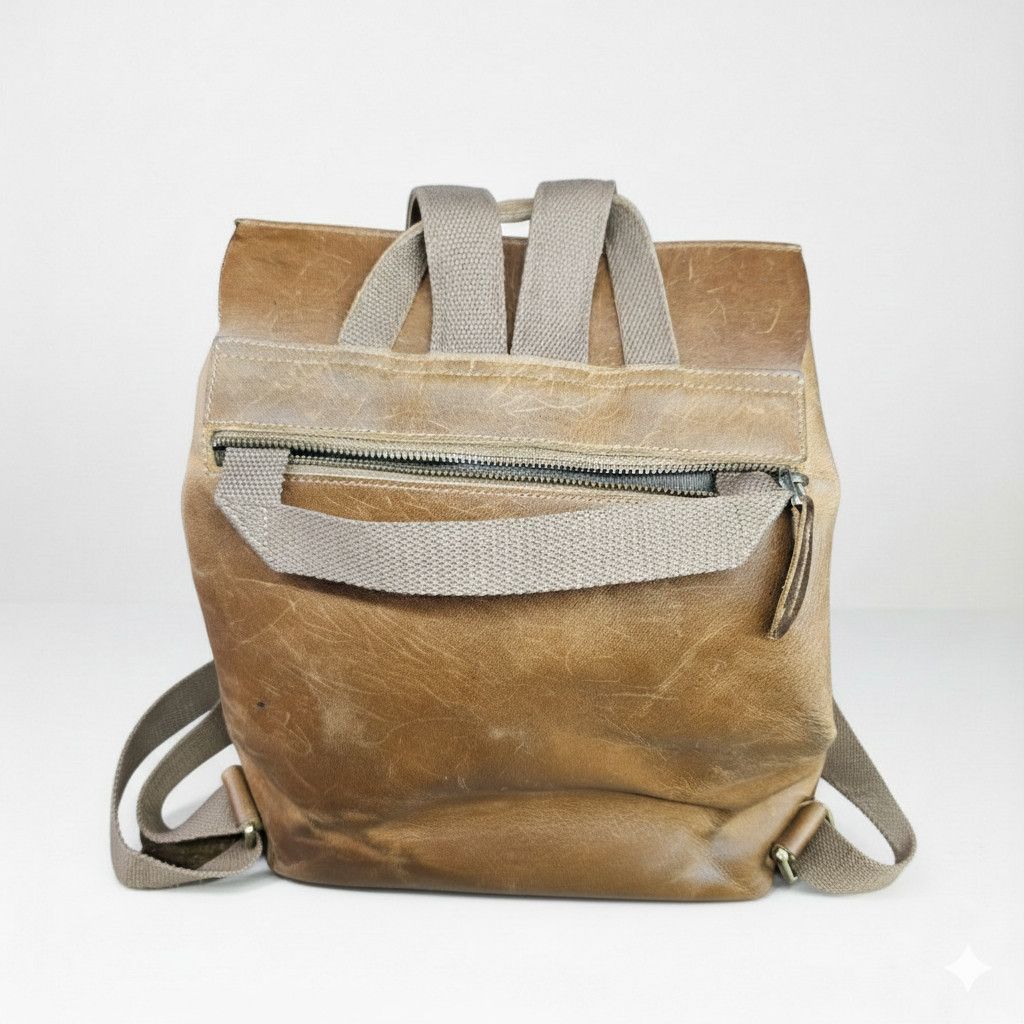 Other S-Zone 11x13x5.5" Backpack Unisex Leather Brown Adjustable Size ONE SIZE - 8 Thumbnail