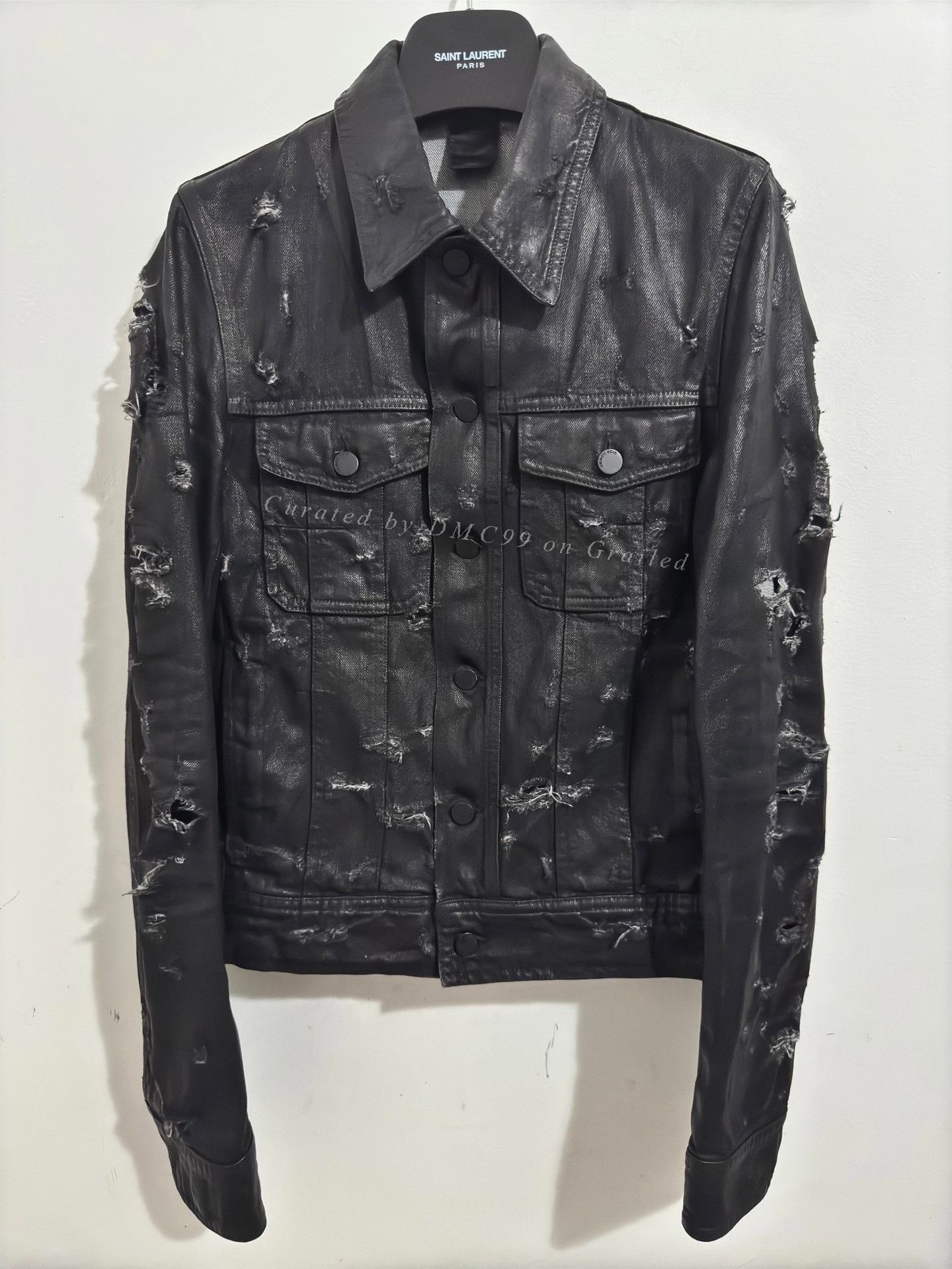 Dior × Hedi Slimane Dior Homme SS04 Strip Destroyed Black Waxed
