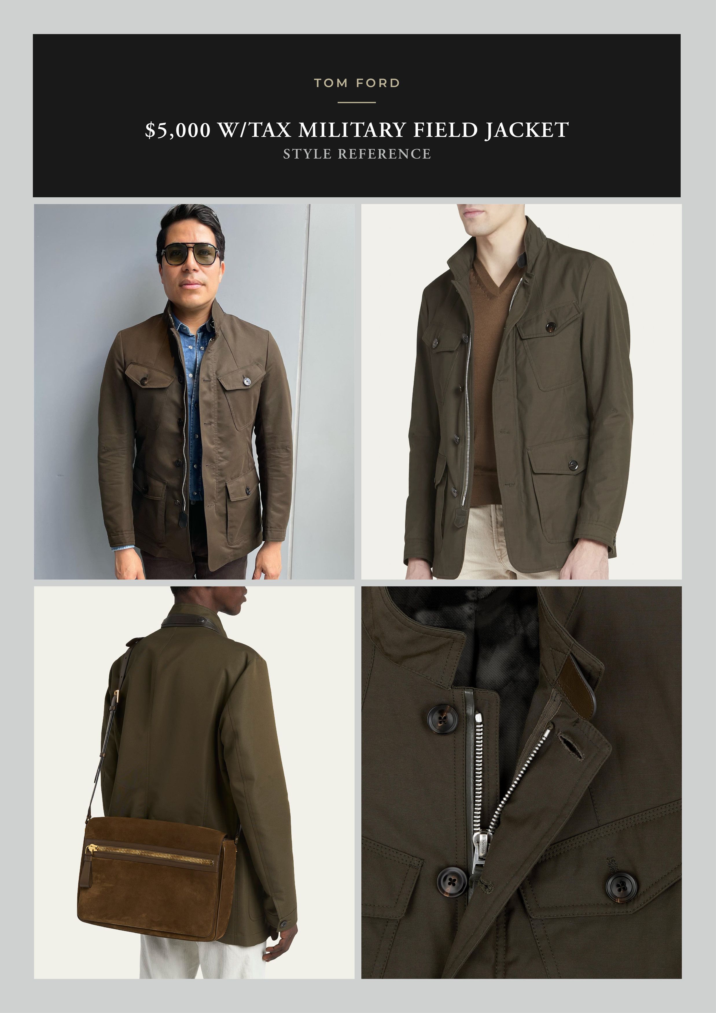 Tom Ford Ultimate New $5K w/tax Coveted Leather Accents Field Jacket Size US L / EU 52-54 / 3 - 12 Thumbnail