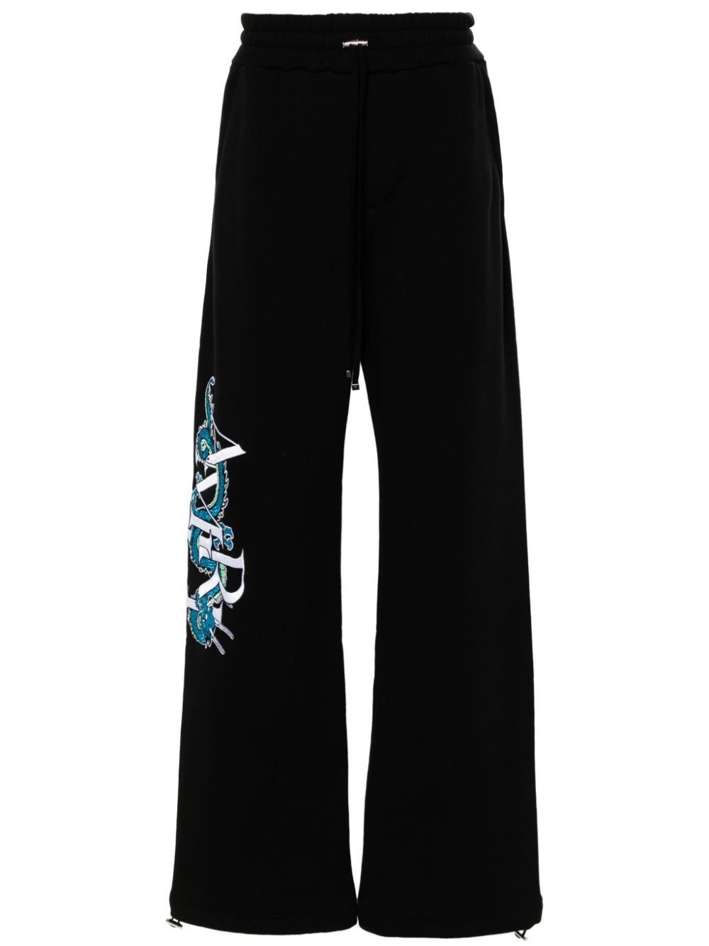 Amiri oc11z0225 CNY Dragon Cotton Track Pant in Black Size US 34 / EU 50 - 1 Thumbnail