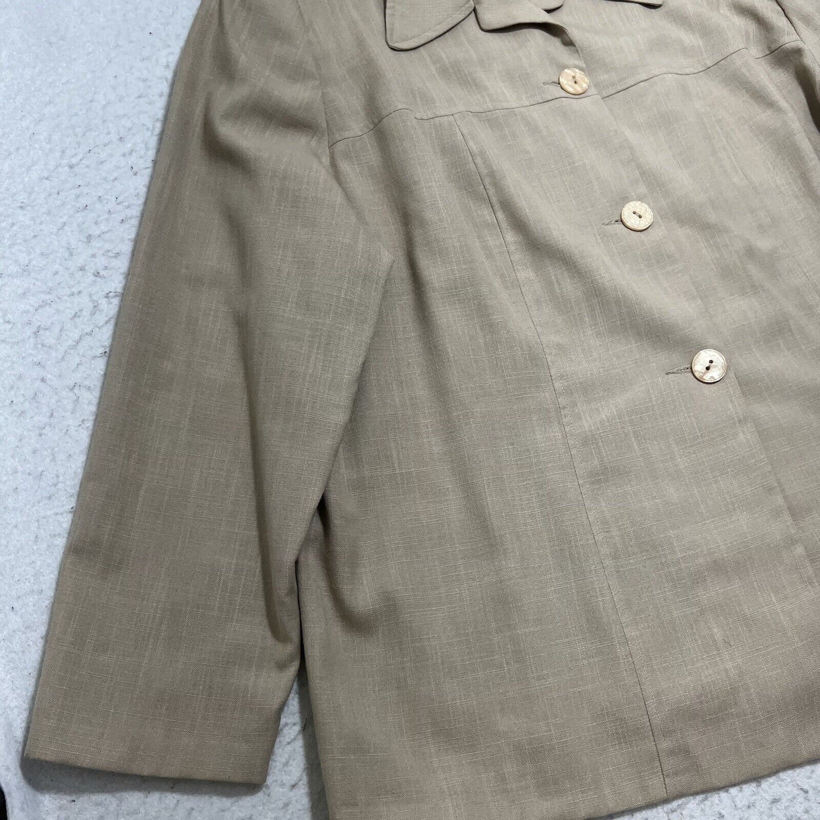 Vintage Vintage Maggie Barnes Button Front Blazer Beige Jacket Size 3XL / US 20-22 - 5 Thumbnail