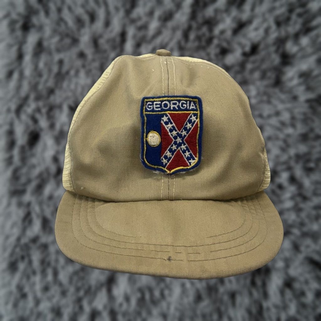 Vintage VINTAGE Georgia Union Made Baseball Trucker Hat Cap Tan 1960s Snapback Adjustable Mens Size ONE SIZE - 1 Thumbnail