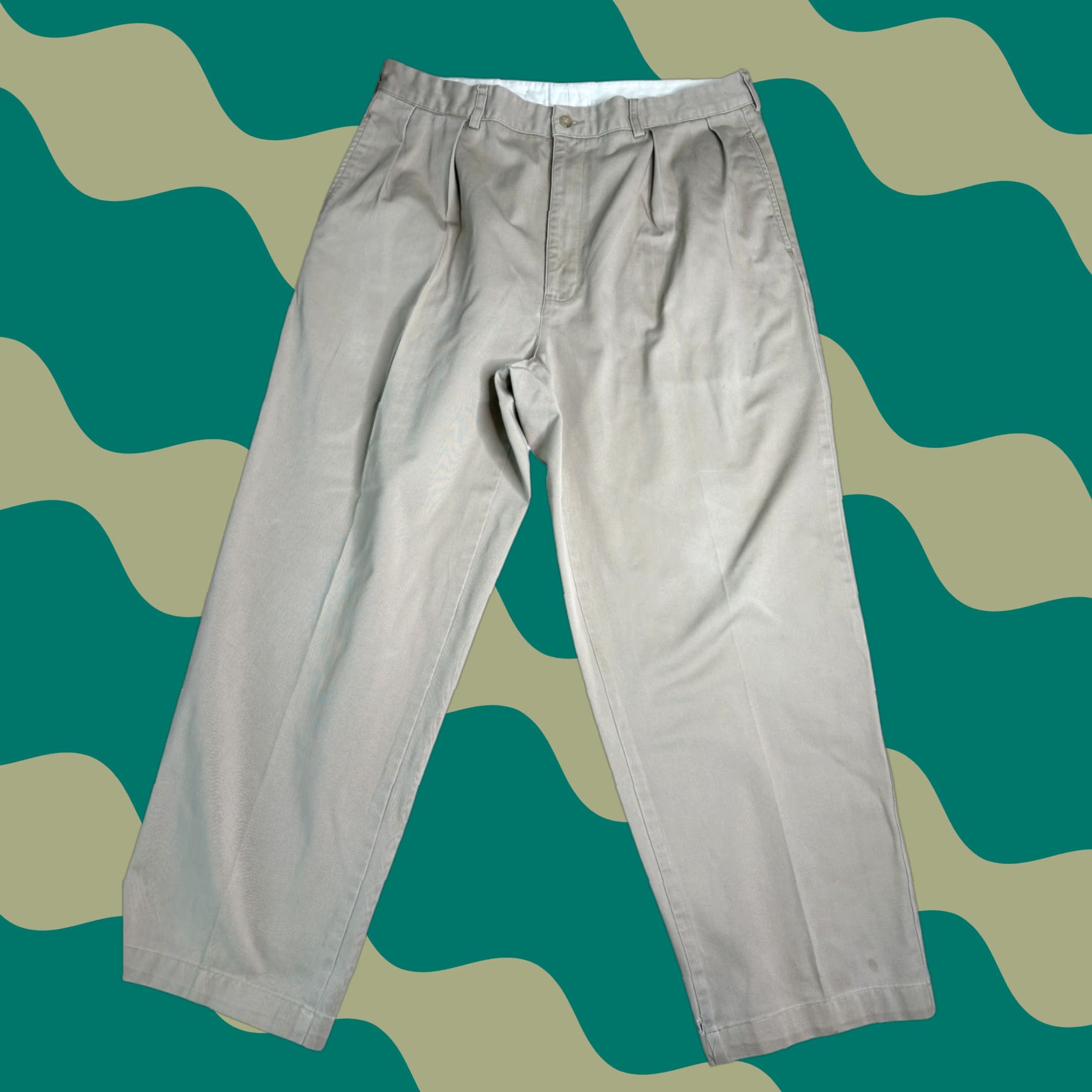 Polo Ralph Lauren Polo Ralph Lauren Classic Chino Pants Men Beige 40x30 Cotton Pleated Front Logo Button Relaxed Fit Casual Workwear Pants Size US L / EU 52-54 / 3 - 1 Thumbnail