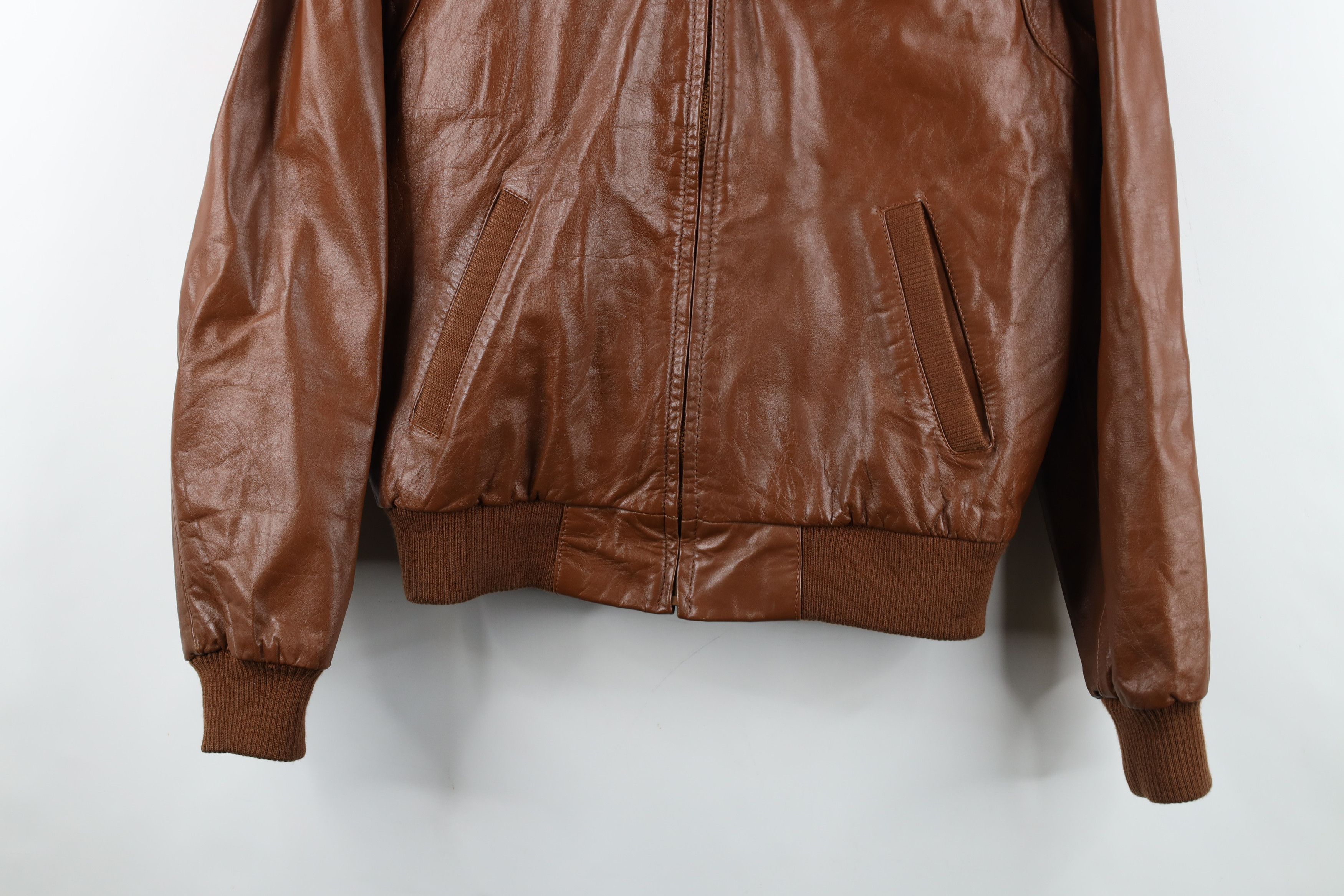 Vintage Vintage 70s 80s Streetwear Leather Cafe Racer Bomber Jacket Size US XXL / EU 58 / 5 - 3 Thumbnail