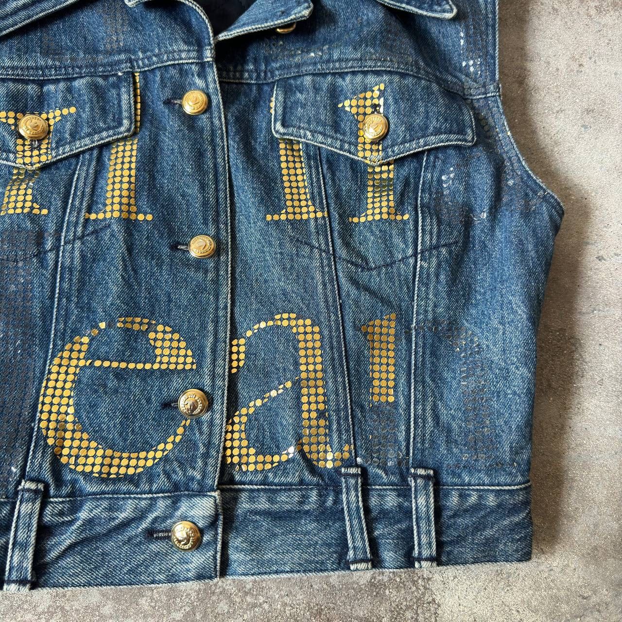 Moschino Moschino Vintage Rhinestones Details Denim Vest Jacket Size M / US 6-8 / IT 42-44 - 7 Thumbnail