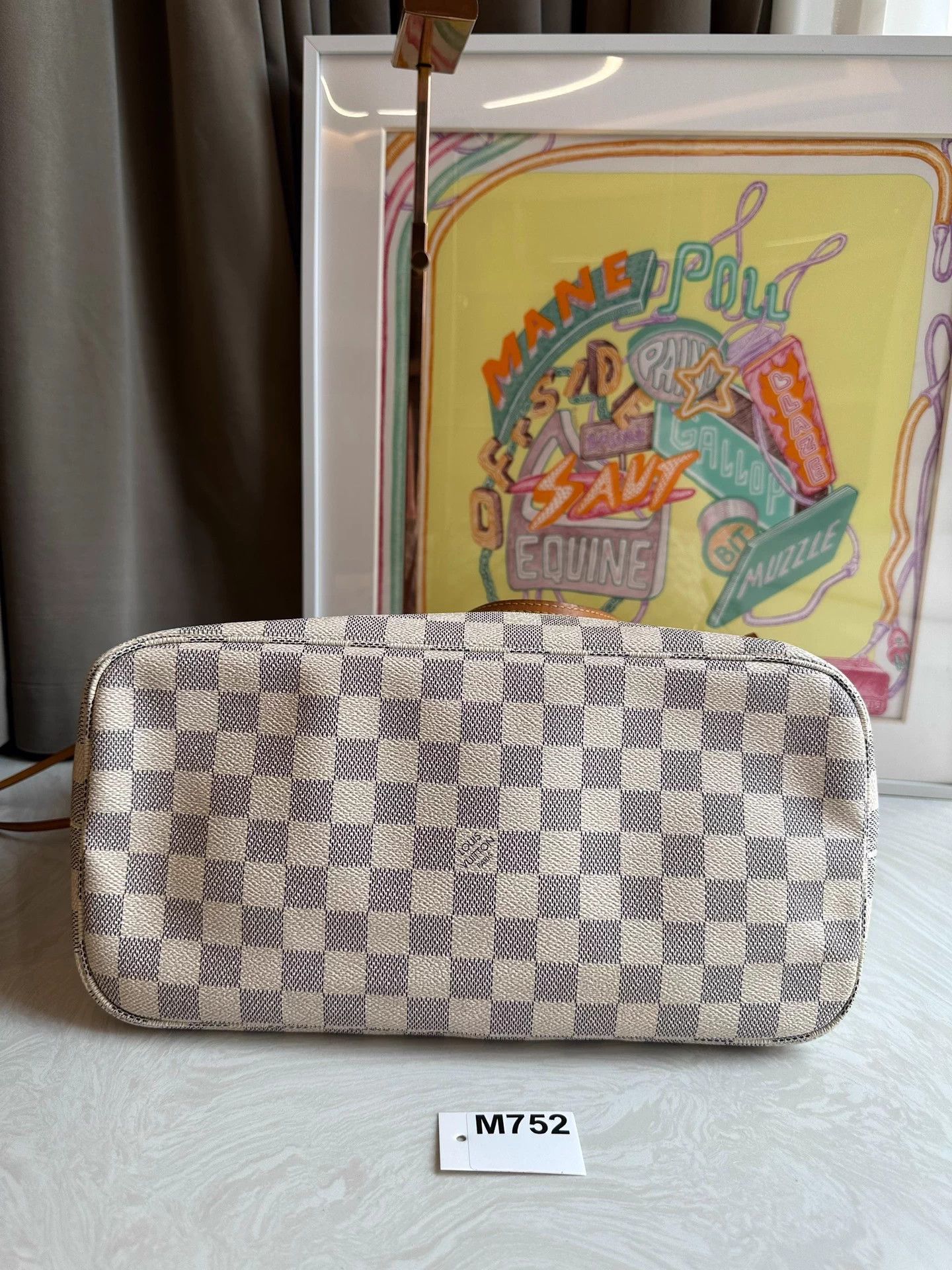 Louis Vuitton LV Neverfull White Damier Azur MM Tote Size ONE SIZE - 8 Thumbnail