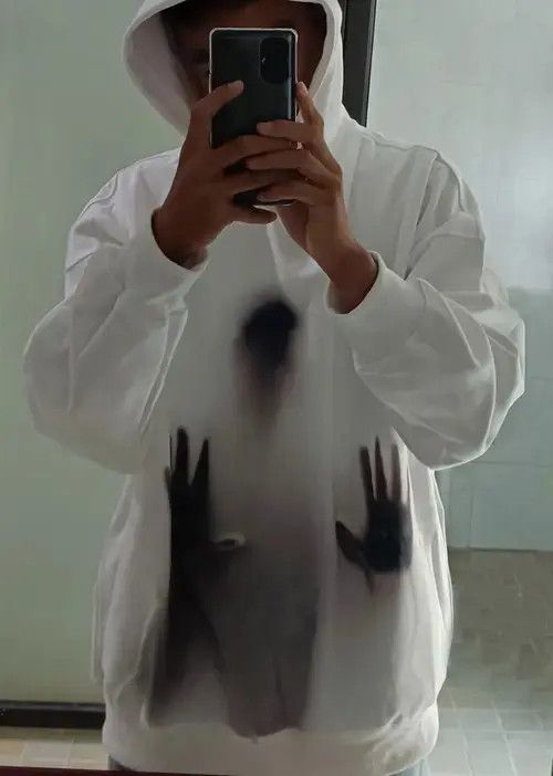 Hoodie Streetwear Mens Shadow Print Punk Hoodie