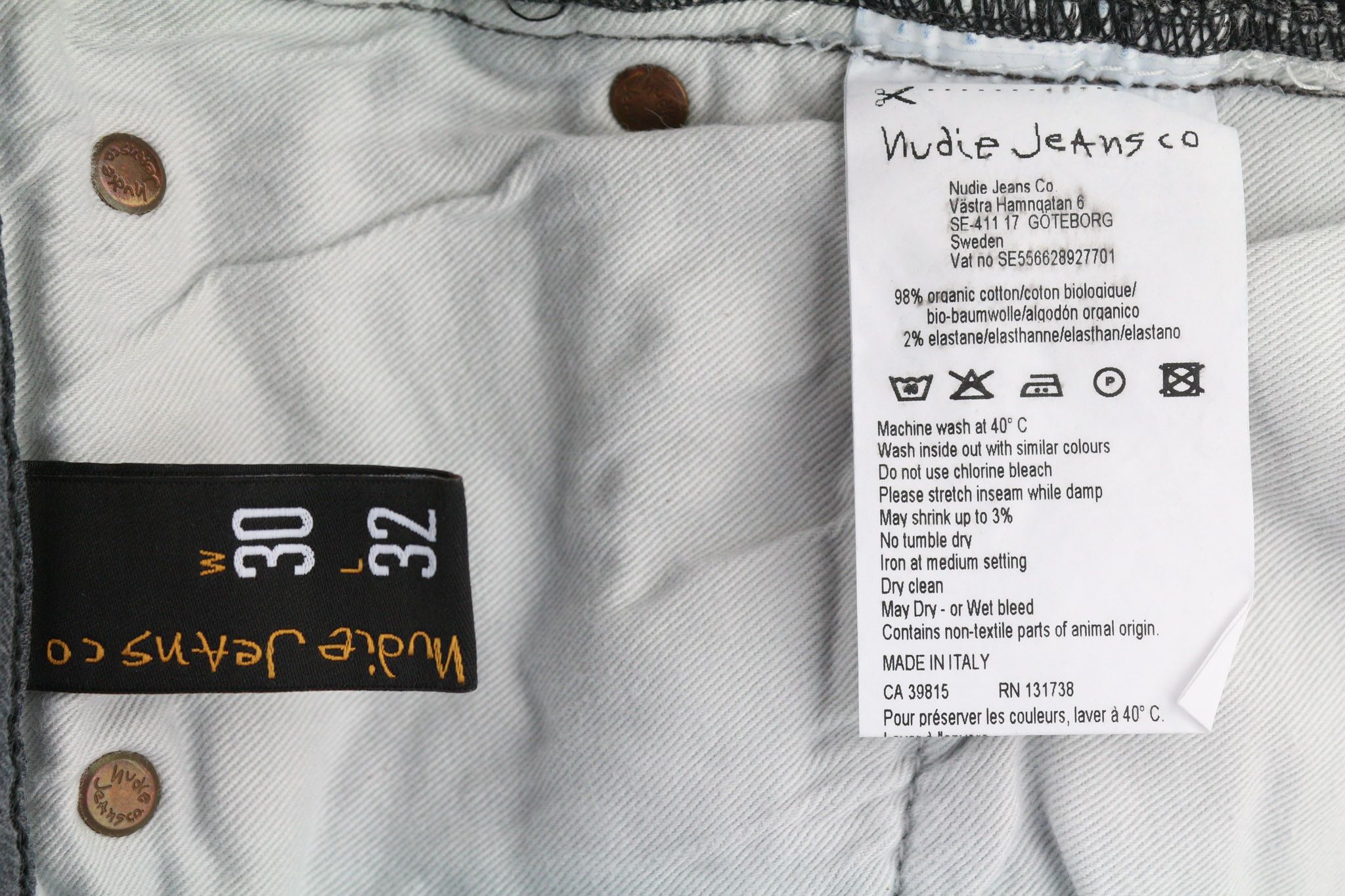 Nudie Jeans THIN FINN W30/L32 Grey Cotton Stretch Jeans 80660 Size US 30 / EU 46 - 7 Thumbnail