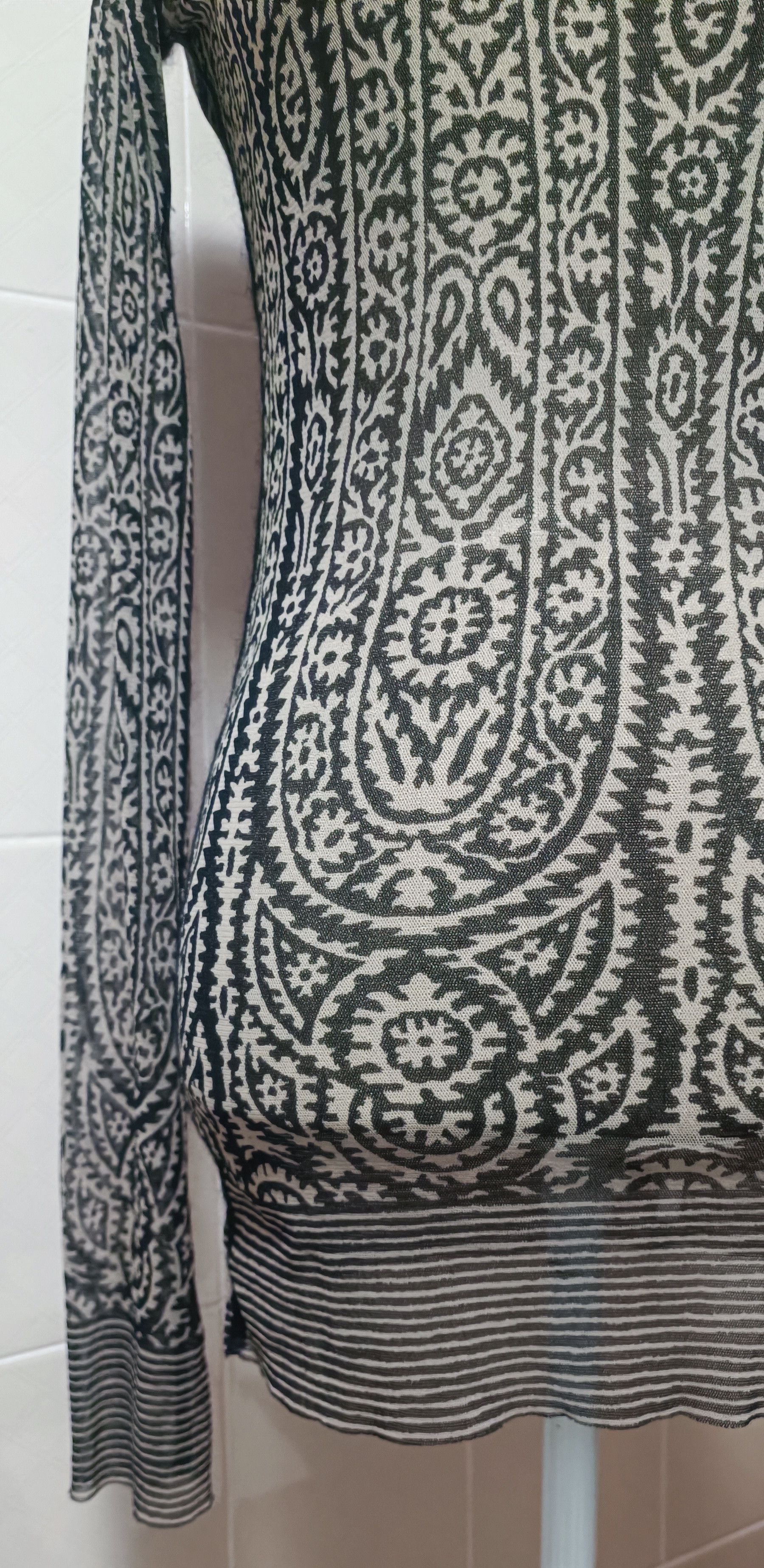 Jean Paul Gaultier 90's - Floral and paisley motifs mesh top Size M / US 6-8 / IT 42-44 - 4 Thumbnail