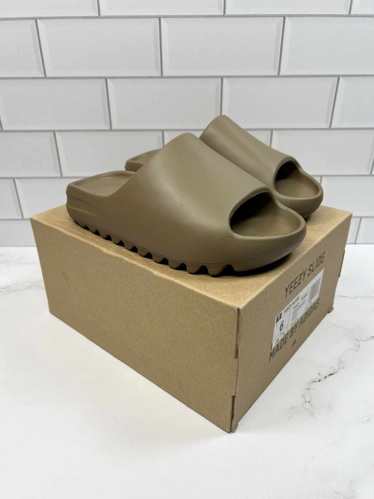 adidas gazelle silver green womens YEEZY YEEZY SLIDE "EARTH BROWN"  Stadium Goods