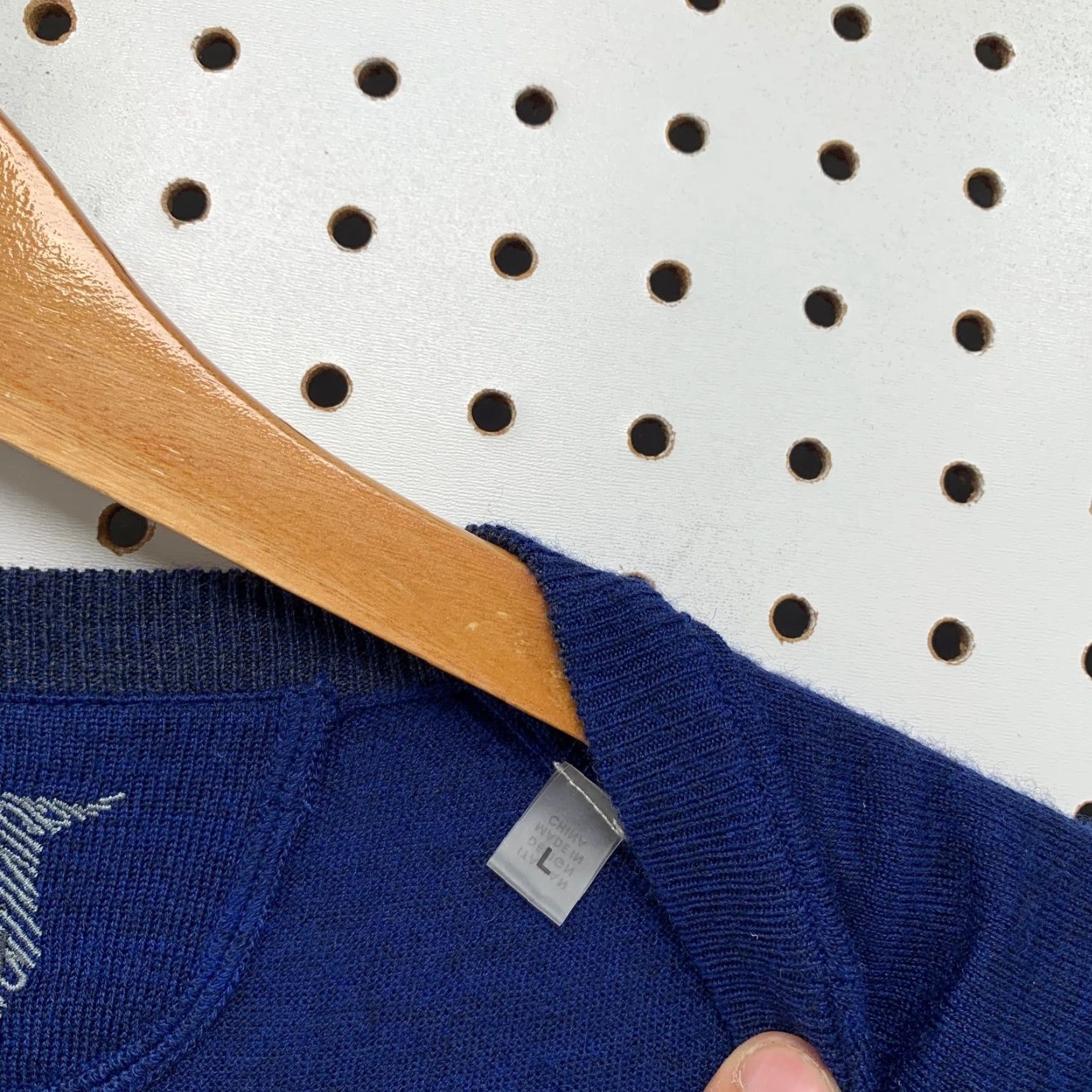 Vintage Raffi Merino Wool Sweater Mens Large Blue Striped Crewneck Preppy Casual Jacket? Size US L / EU 52-54 / 3 - 4 Thumbnail