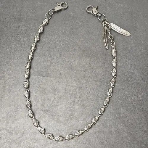 VIBE Japanese Peripheral Skull and Feather Goth Waist Chain Size ONE SIZE - 2 Thumbnail