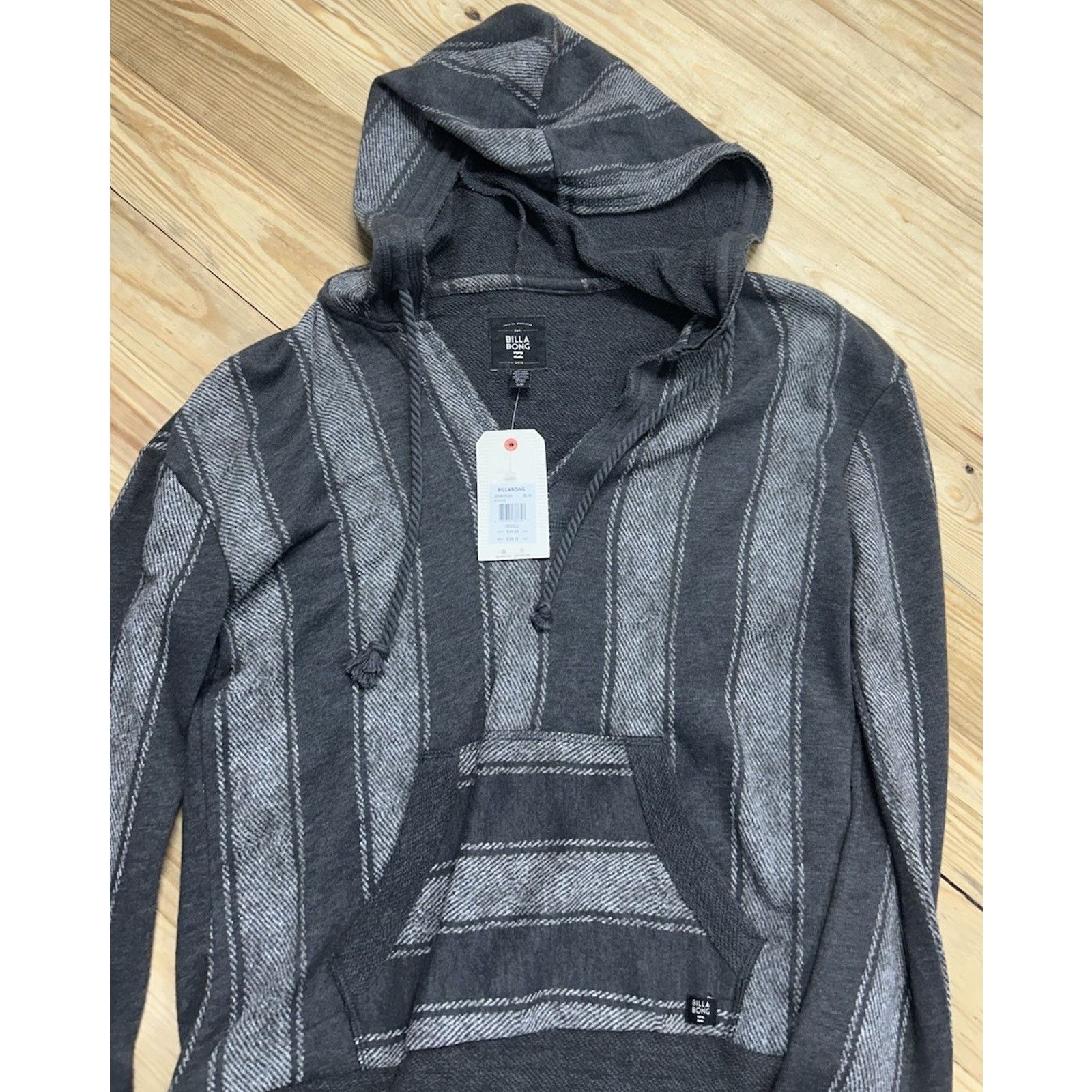 Billabong Billabong Hoodie Terry Pullover Grey Beach Stripe SP NWT Size S / US 4 / IT 40 - 2 Thumbnail
