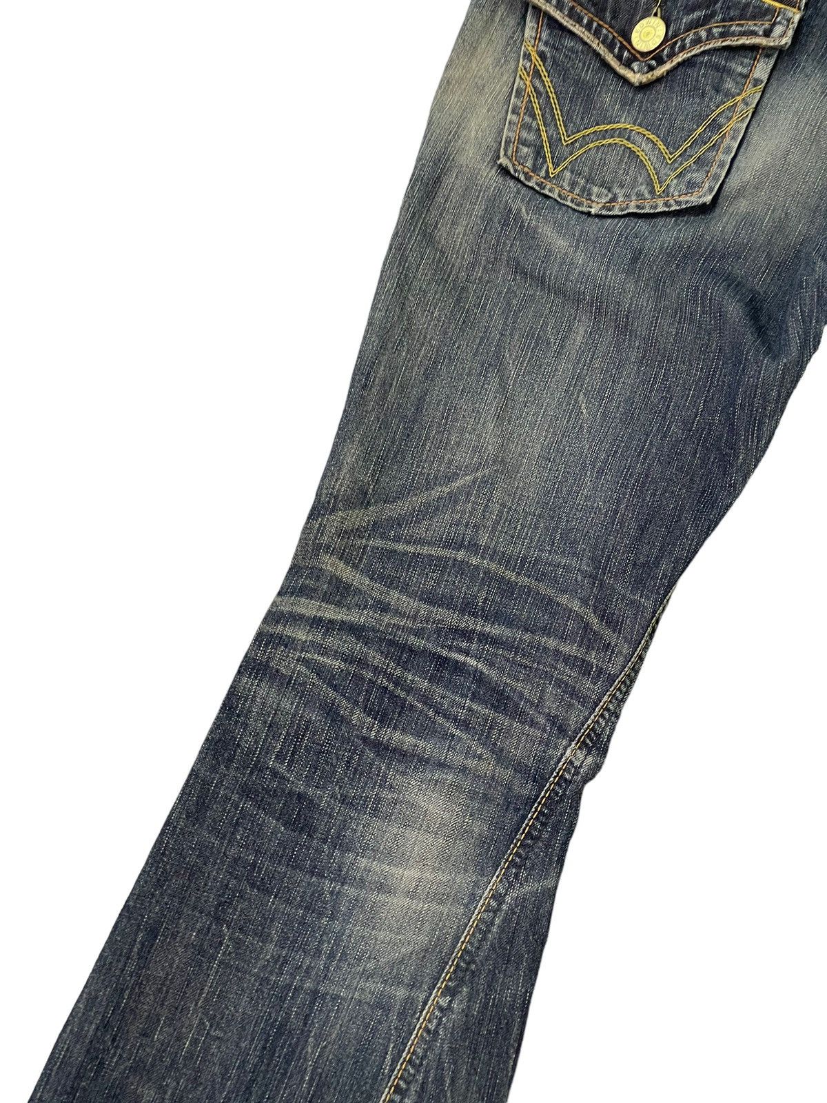 Japanese Brand Flare Jeans Edwin Japan Distress Low Rise Boot Cut 7🟦0 Size US 30 / EU 46 - 15 Thumbnail