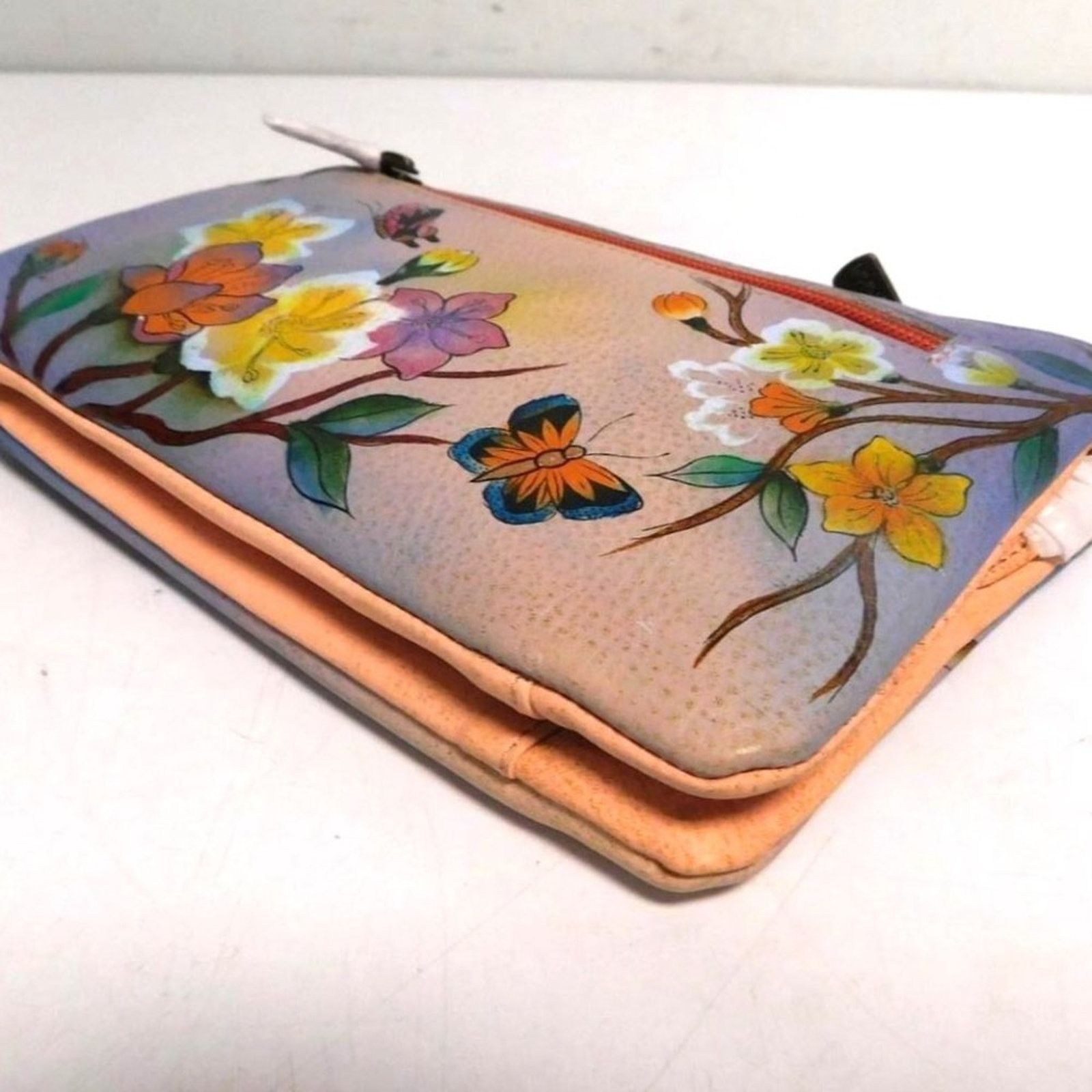 Designer Anuschka Hand Painted Leather Japanese Garden Crossbody Bag Size ONE SIZE - 4 Thumbnail