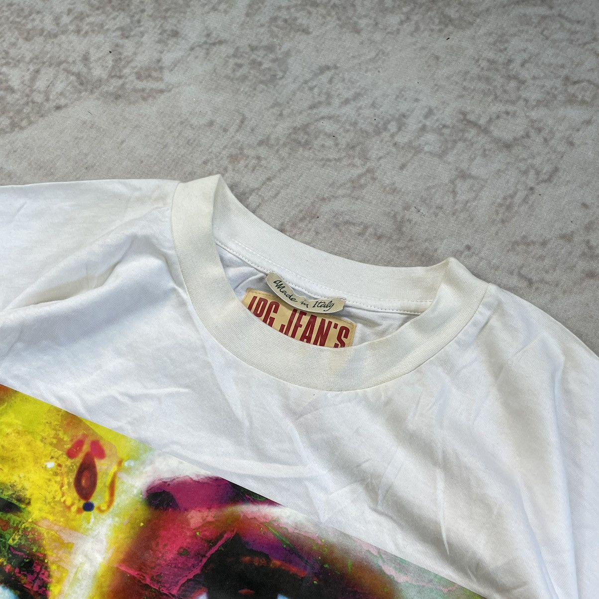 Jean Paul Gaultier × Vintage Jean Paul Gaultier 90s Cyberpunk Face Print Y2K JPG T Shirt Size S / US 4 / IT 40 - 10 Thumbnail