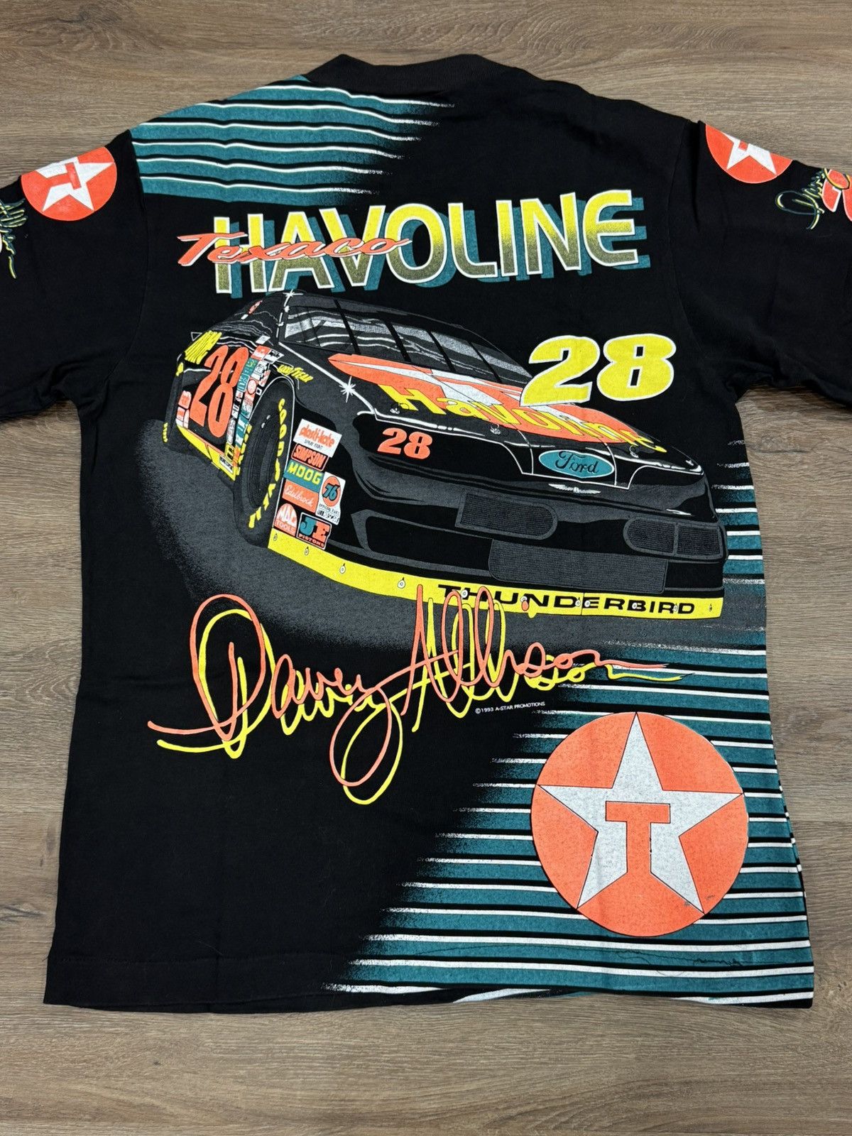 NASCAR Vintage 1990 Davey Allison #28 Havoline Racing T-Shirt MINT Size US L / EU 52-54 / 3 - 4 Thumbnail