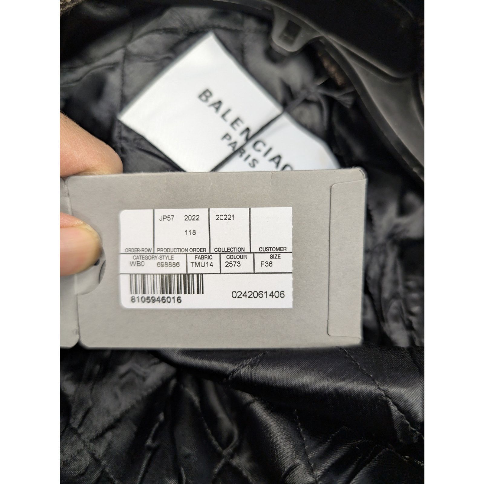 Balenciaga o1rshd1 CCRAB Heather Wool Houndstooth Coat in Coffee/Beige Size XS / US 0-2 / IT 36-38 - 22 Thumbnail