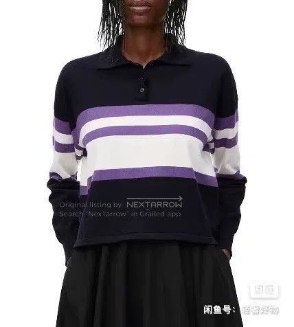 Loewe LOEWE Long Sleeve Polo Shirt with Color Block Striped Desi Size US M / EU 48-50 / 2 - 2 Thumbnail