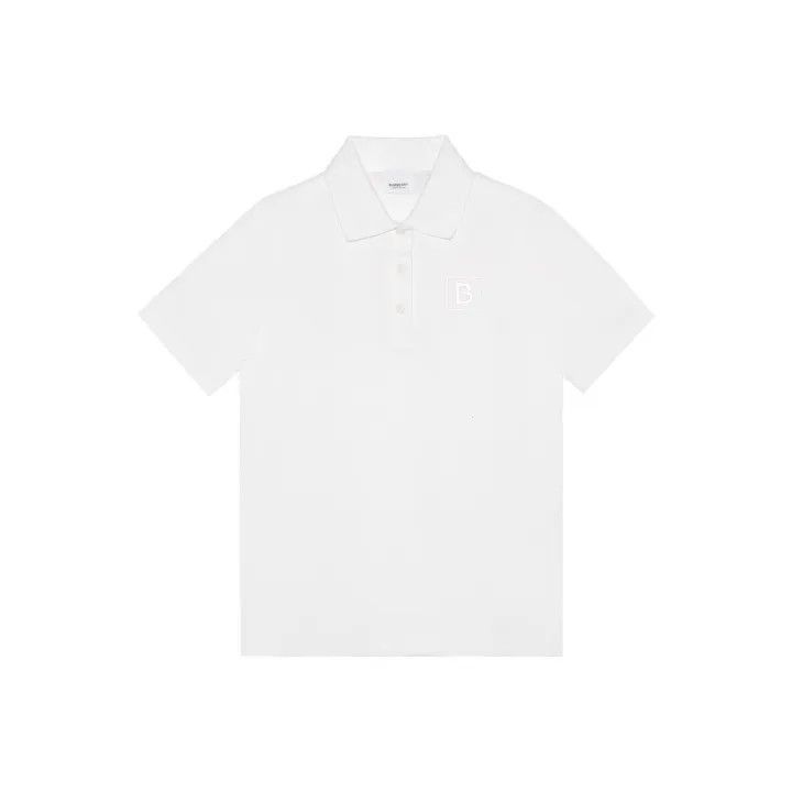 Burberry Burberry Burberry White Logo Print Short Sleeve Polo-2507 Size US L / EU 52-54 / 3 - 1 Thumbnail