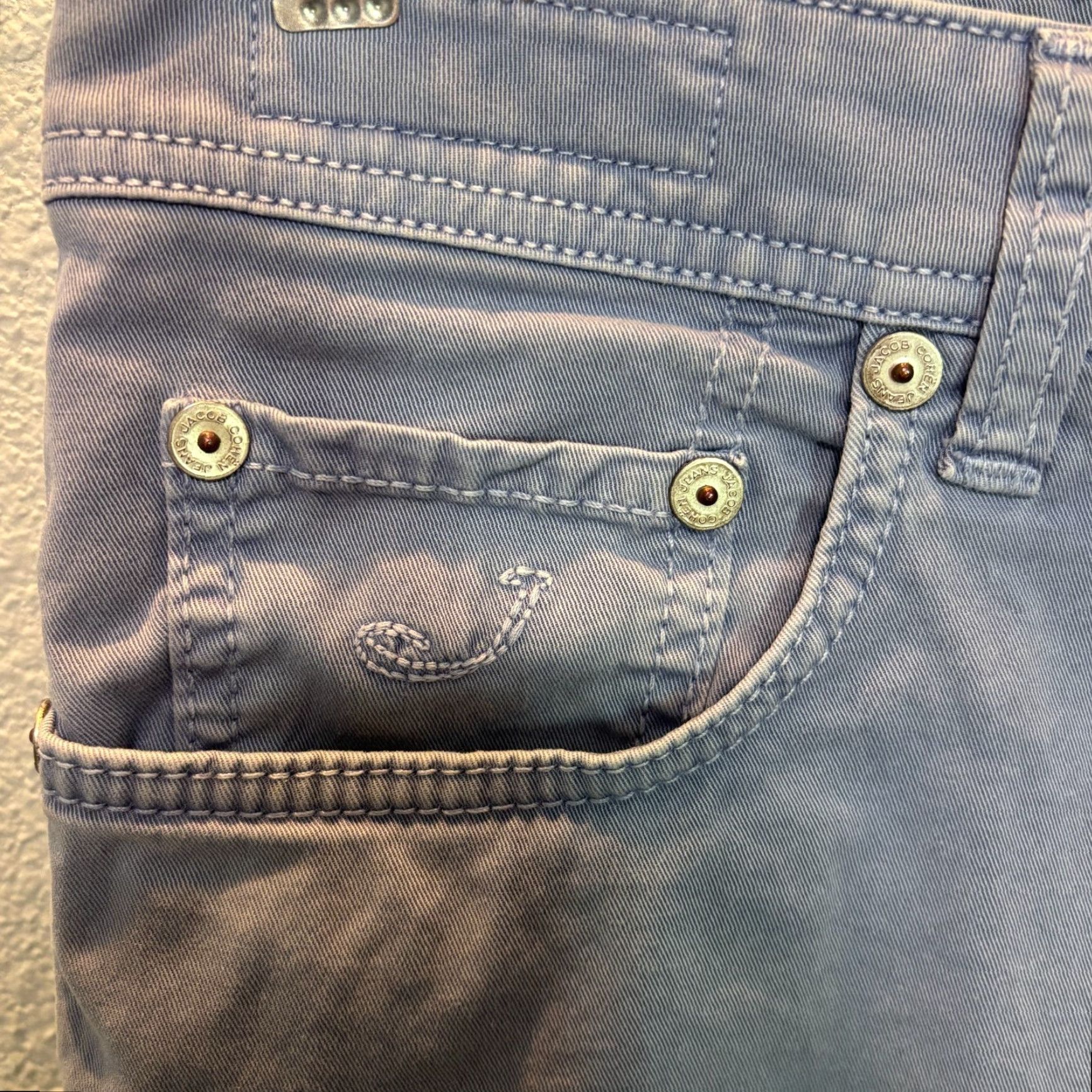 Jacob Cohen Jacob Cohen Jeans 33x28 Button Italy Denim 5-Pocket Straight Mens Blue Fashion Comfort Belted Logo Regular Inseam 28" Size US 33 - 4 Thumbnail