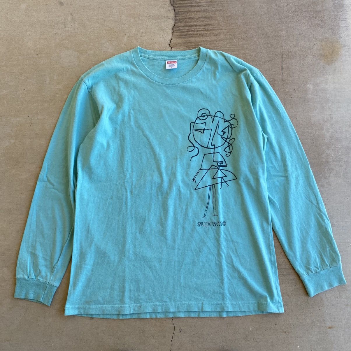 Supreme Supreme T-Shirt Sketch Longsleeve Blue 2016 Vintage Size US L / EU 52-54 / 3 - 6 Thumbnail