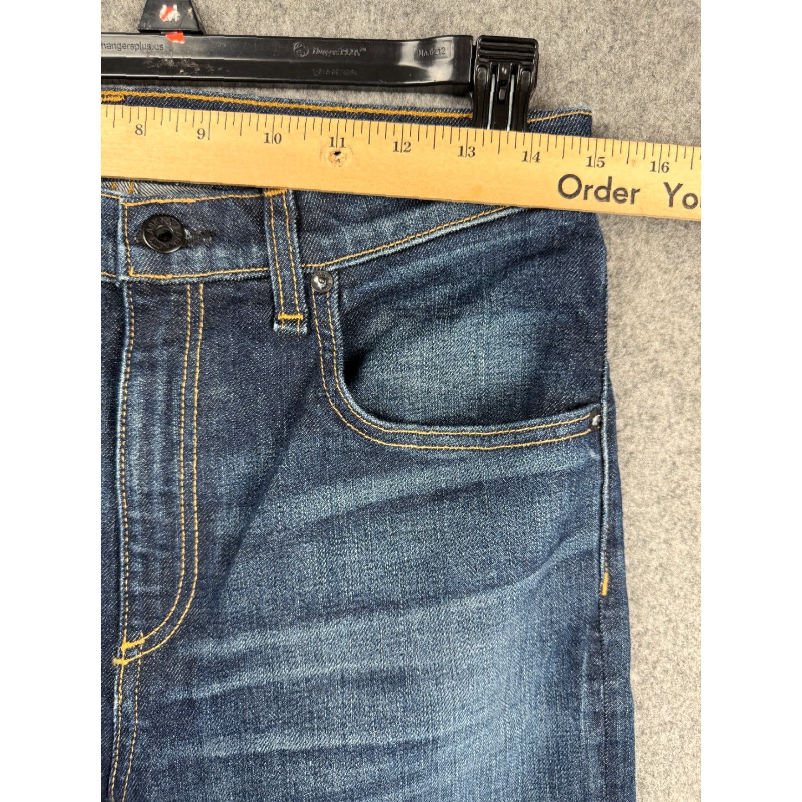 Vintage ASKK NY Jeans Women's 30 x 28 Denim Blue High-Rise Stretch Wide-Leg Regular 5-Pocket City Classic Minimal Designer Made USA Jeans Size 30" / US 8 / IT 44 - 6 Thumbnail