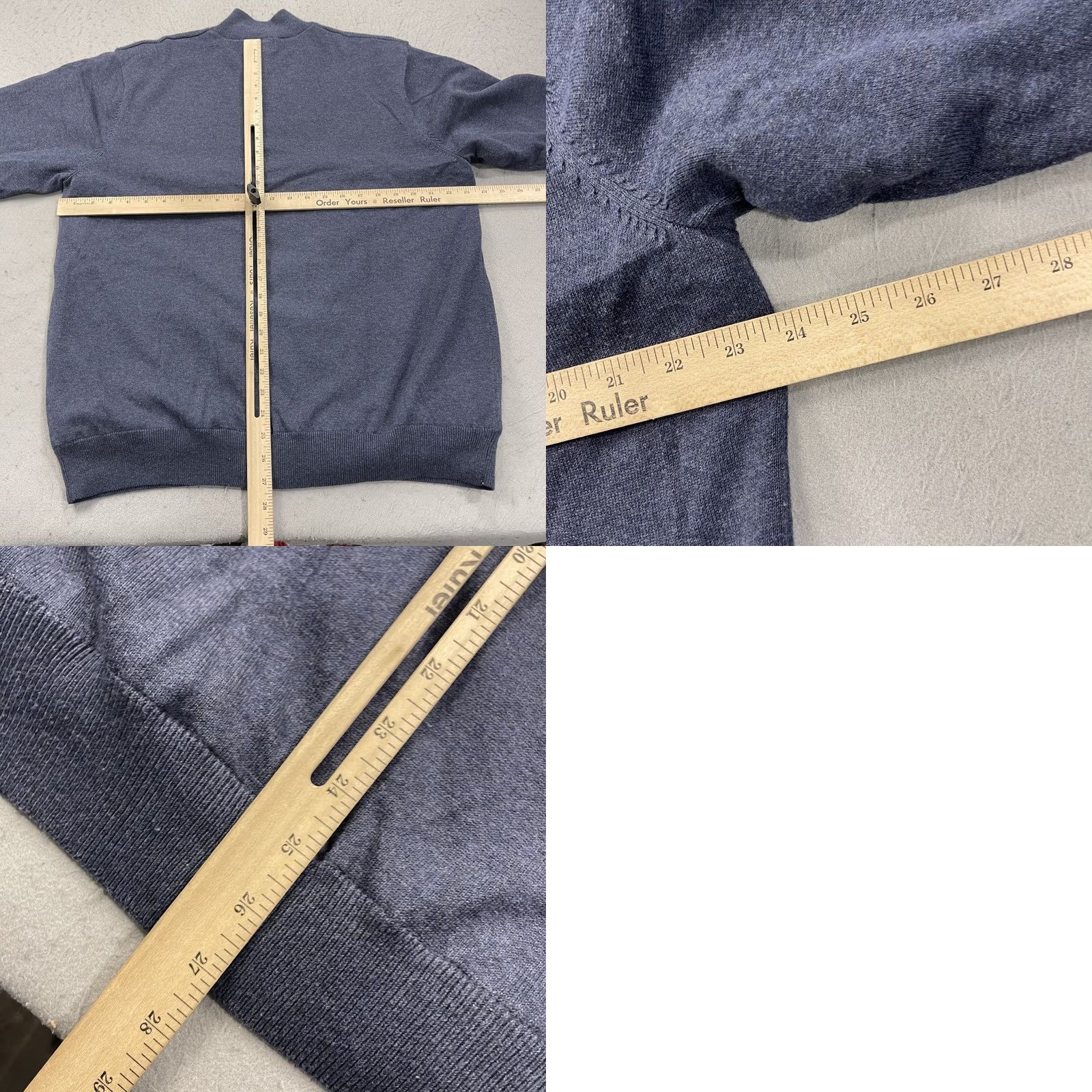Vintage Greg Norman Cog Hill Dubsdread Golf Sweater Mens L Blue 1/4 Zip Lined Mock Neck Pullover Sports Knit Winter Fall Regular Sized Shirt? Size US L / EU 52-54 / 3 - 8 Thumbnail