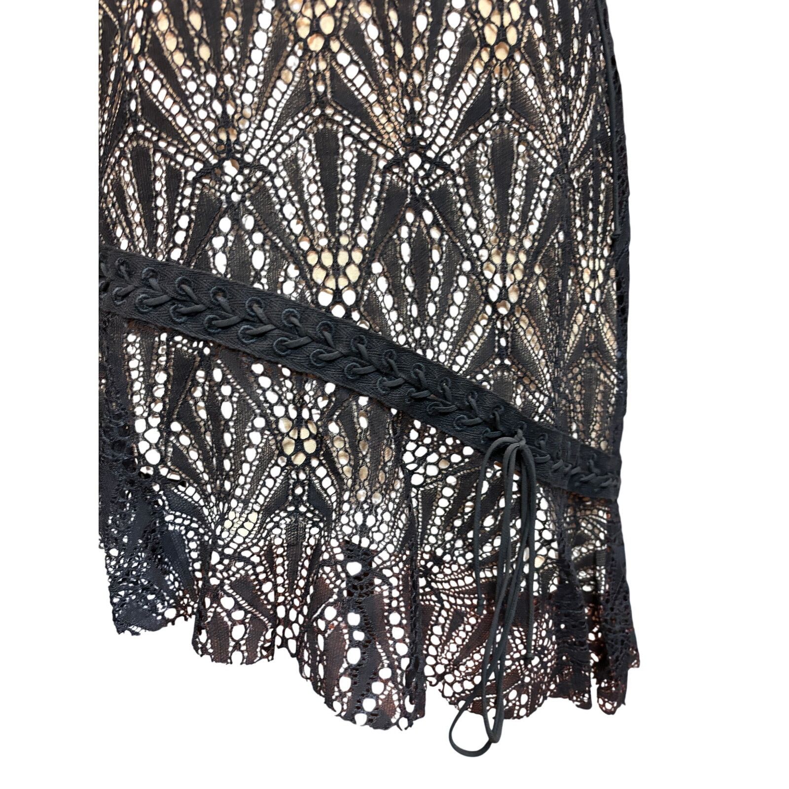 For Love & Lemons For Love and Lemons Black Lace Mini Dress Size L Size L / US 10 / IT 46 - 10 Thumbnail