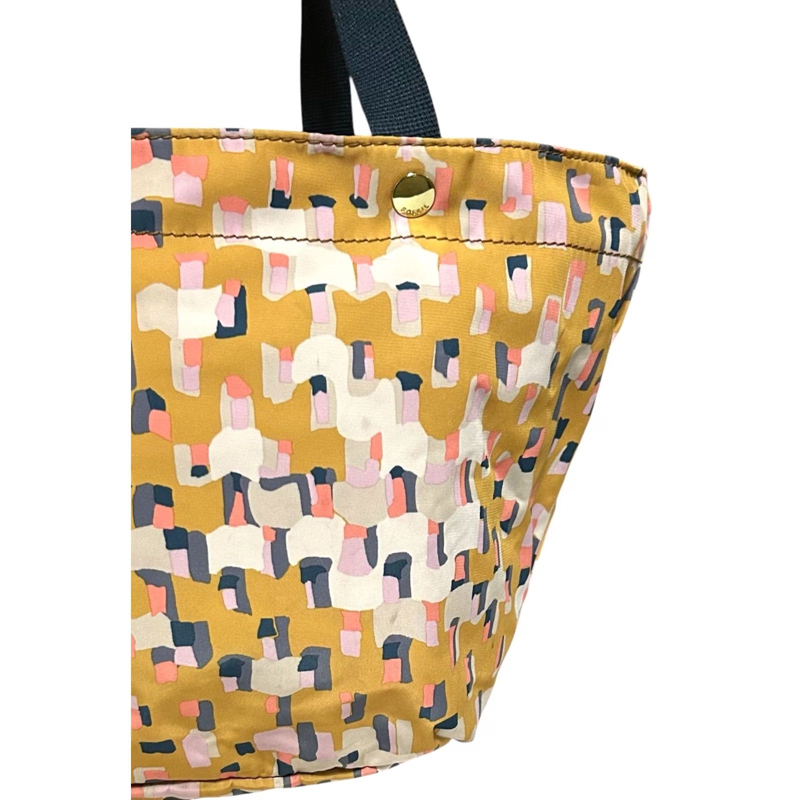 Fossil Fossil Key Per East West Yellow Multi Color Zip Shopper Tote Shoulder Bag Women Size ONE SIZE - 4 Thumbnail
