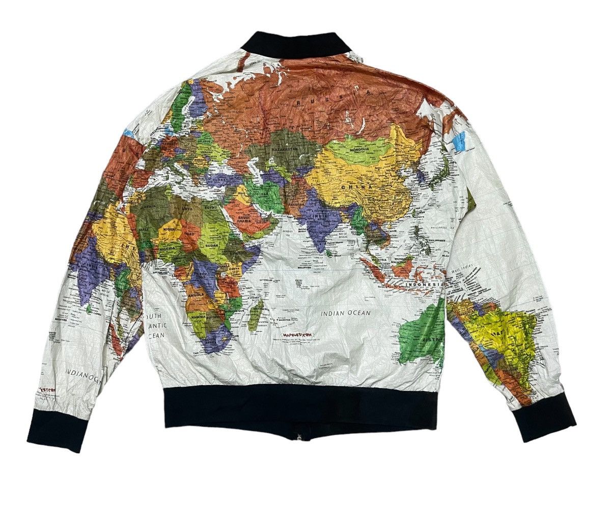 Nirvana VINTAGE 90s WORLD MAP JACKET KURT COBAIN BY LESLIE JORDAN Size US M / EU 48-50 / 2 - 4 Thumbnail