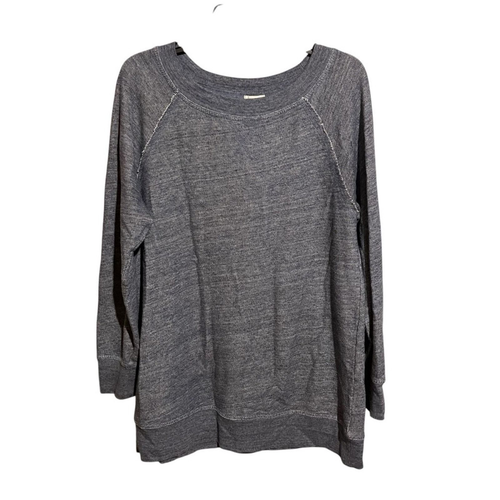 Other Caslon Size L Knit Blue Longline Raglan Tunic Sweatshirt Size L / US 10 / IT 46 - 1 Thumbnail