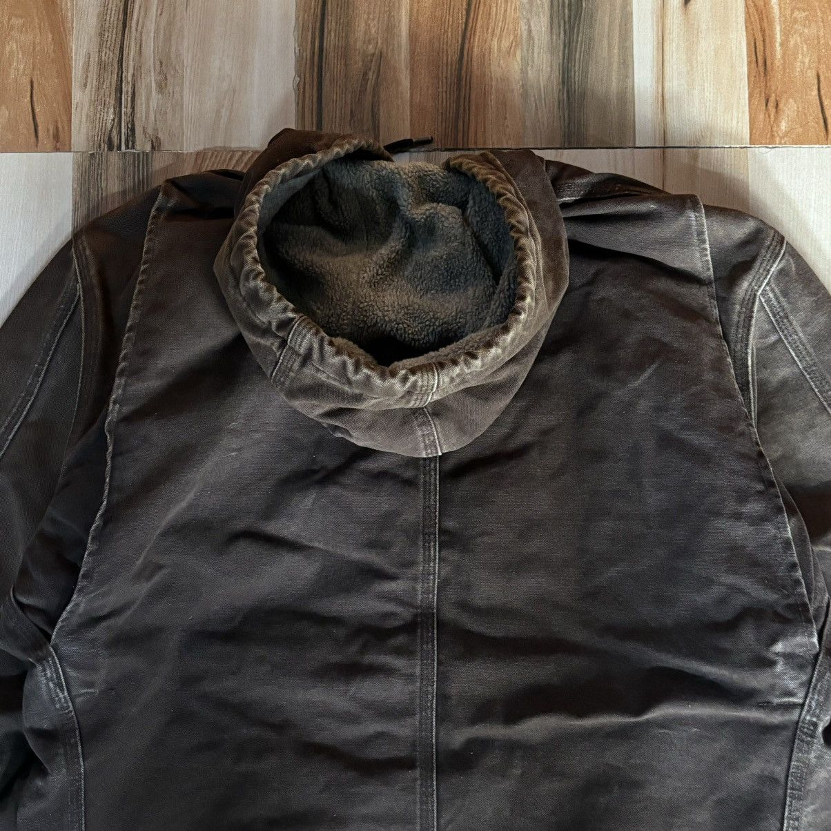Carhartt Vintage 00s Carhartt Hooded Active Jacket J141DKB Size US L / EU 52-54 / 3 - 8 Thumbnail