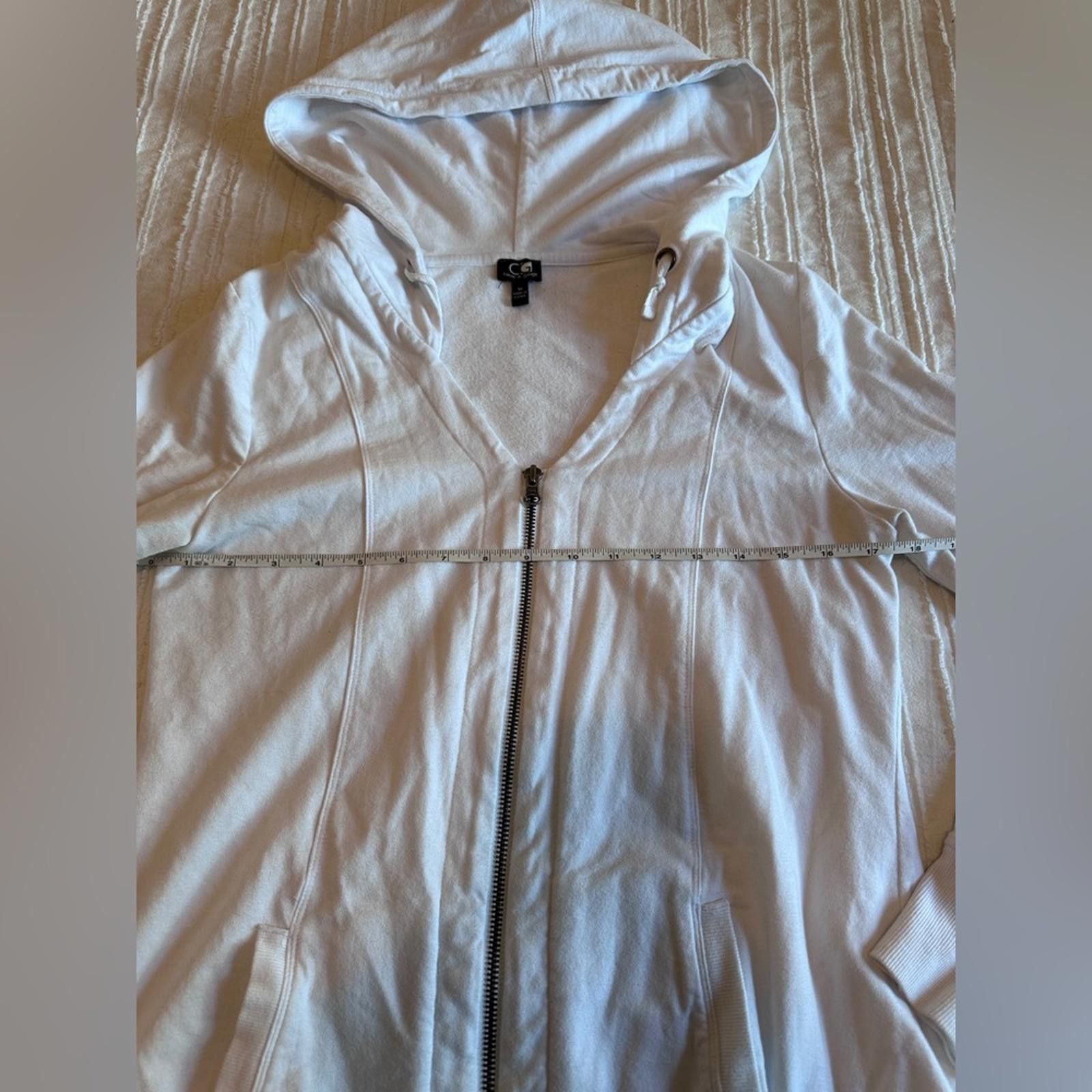 Other CABLE & GAUGE zippered hoodie medium tunic pockets white EUC Size M / US 6-8 / IT 42-44 - 8 Thumbnail