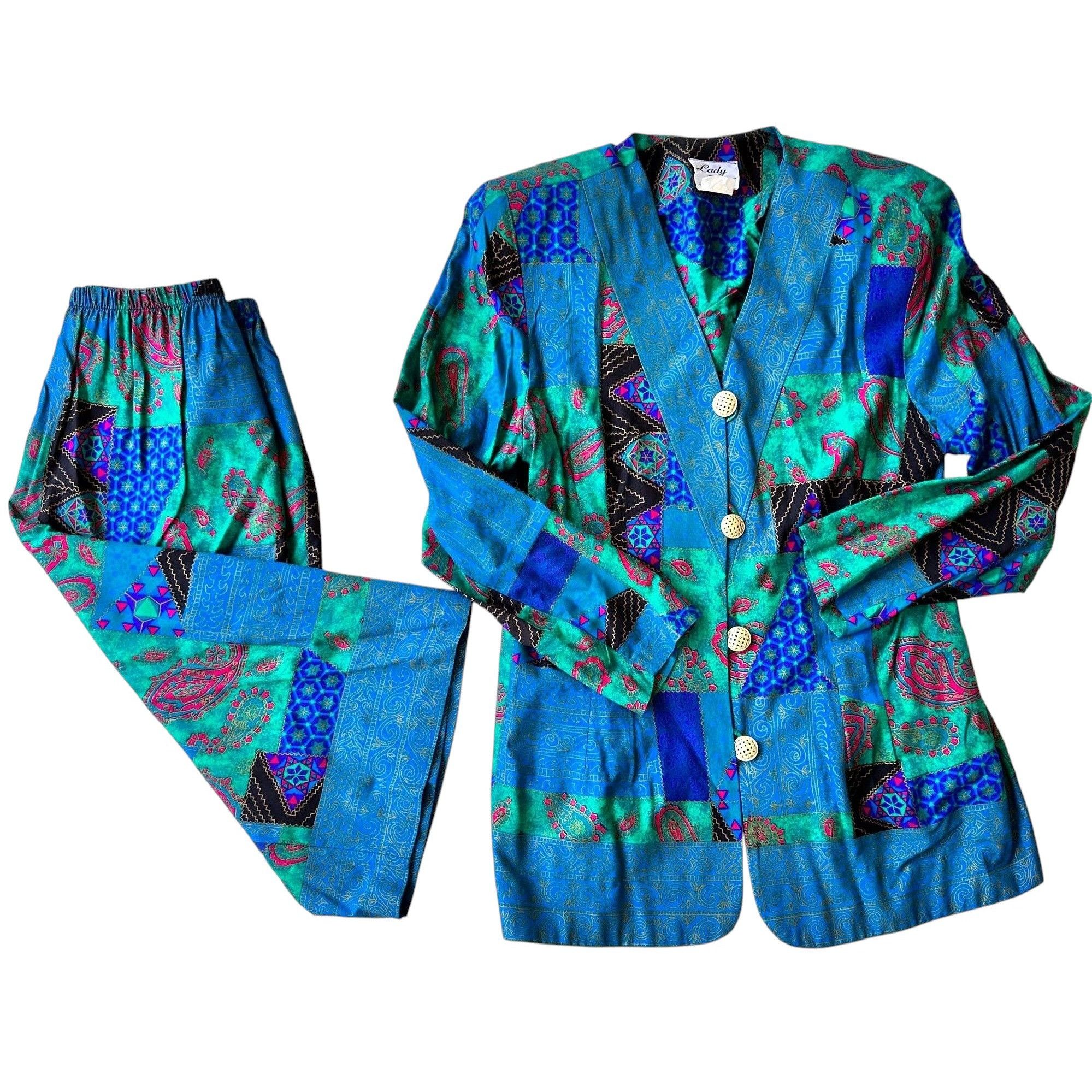 Designer × Vintage VTG Lady Carol New York Suit 18 Two Piece Tailored Abstract Size XXL / US 16-18 / IT 52-54 - 2 Thumbnail